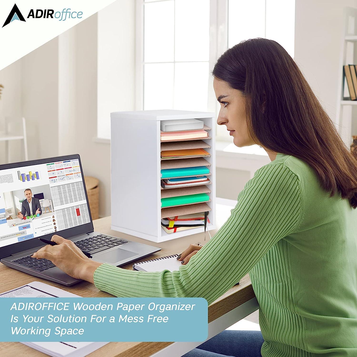 AdirOffice Manufactured Wood Compartment Organizer Literature Sorter Organizer