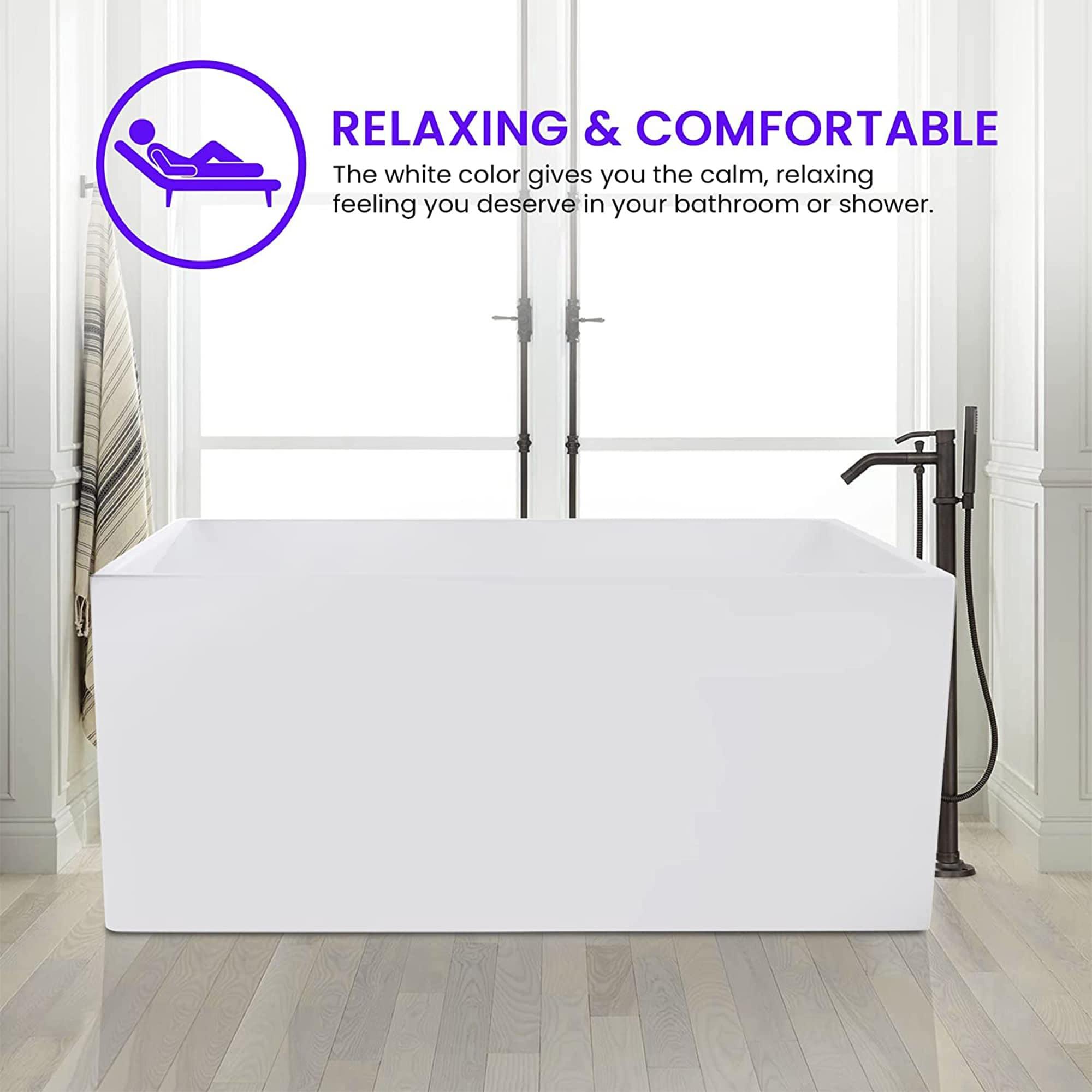 55" x 29" Freestanding Soaking Acrylic Bathtub