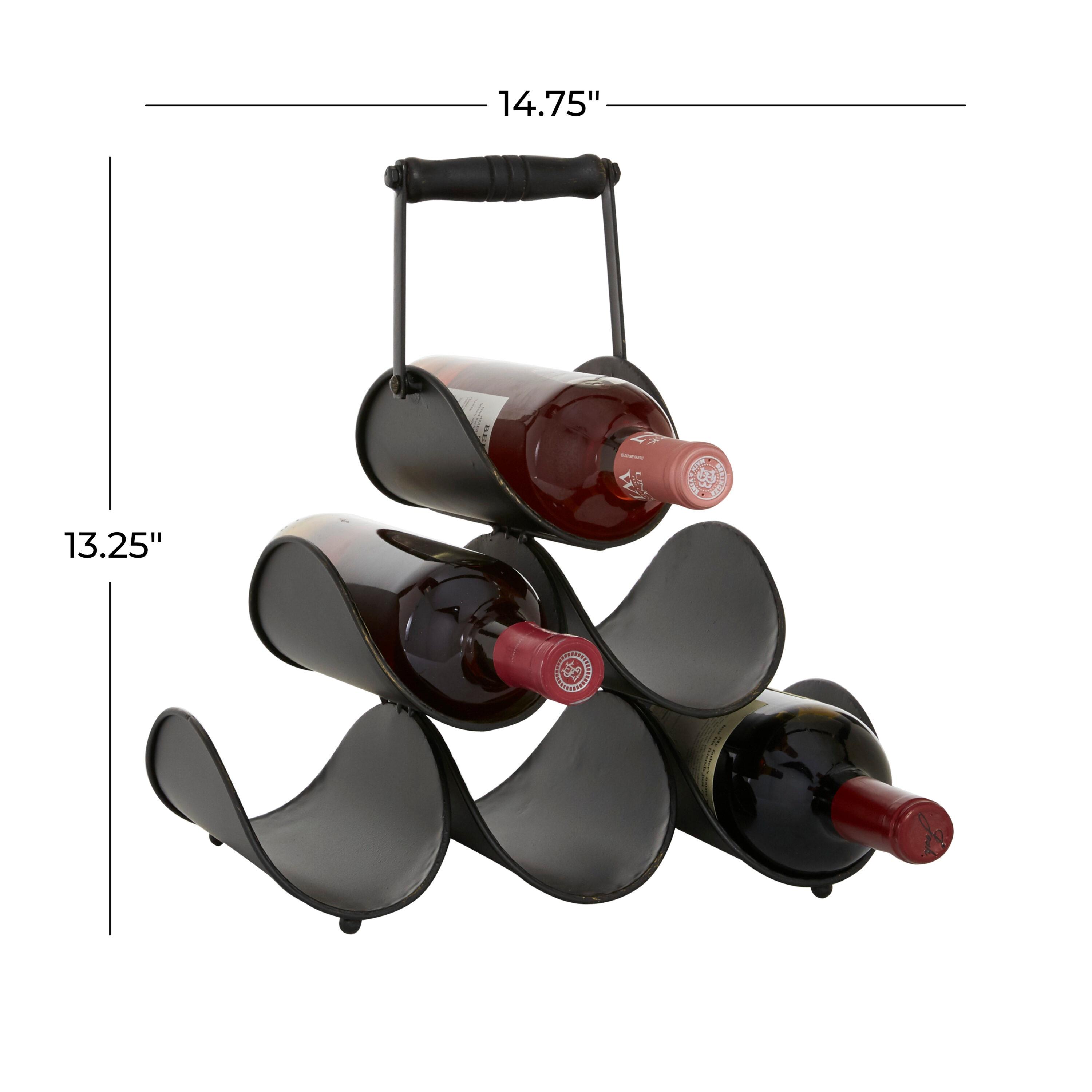 6 Bottle Tabletop Wine Bottle Rack in Black