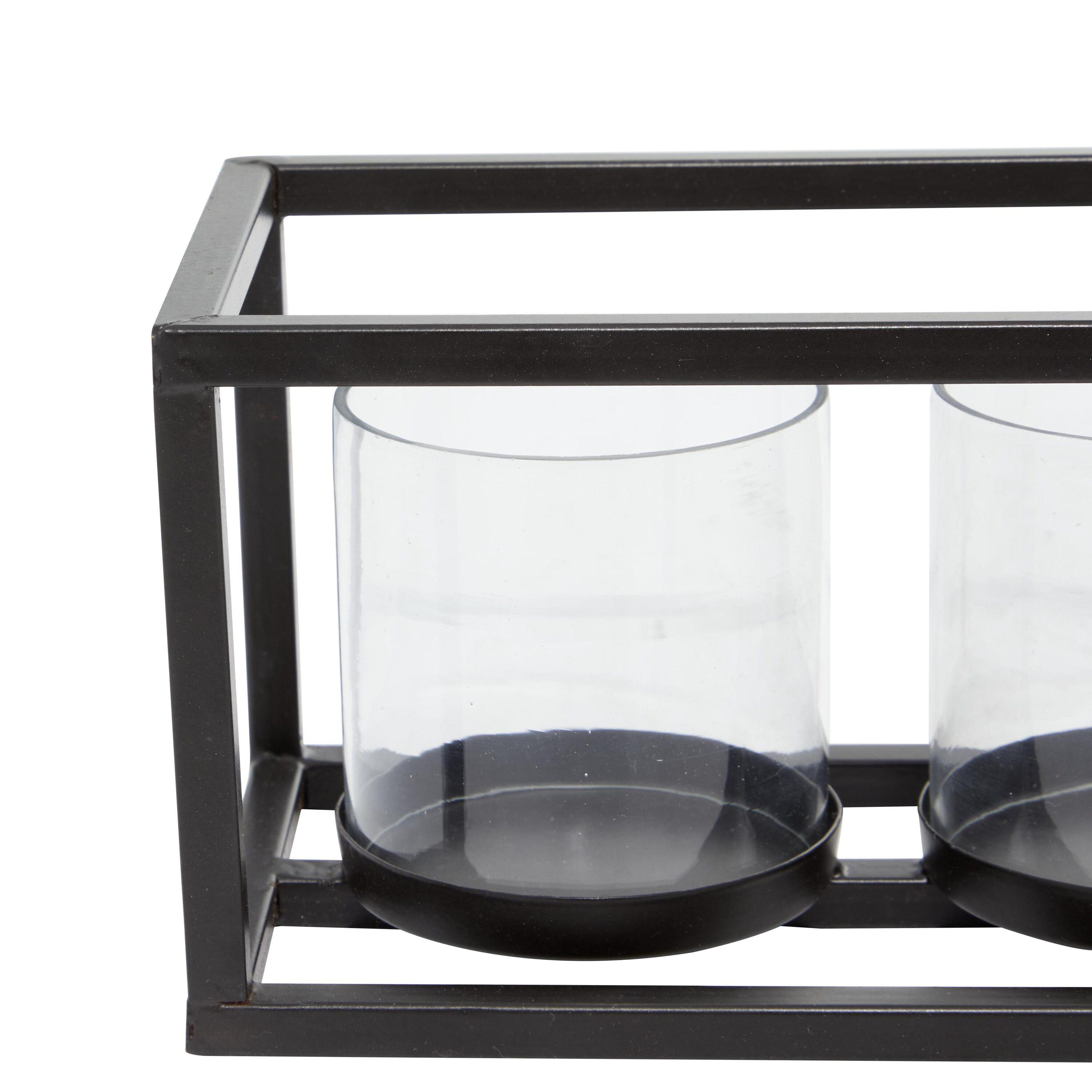 DecMode 4 Holder Black Metal Candelabra