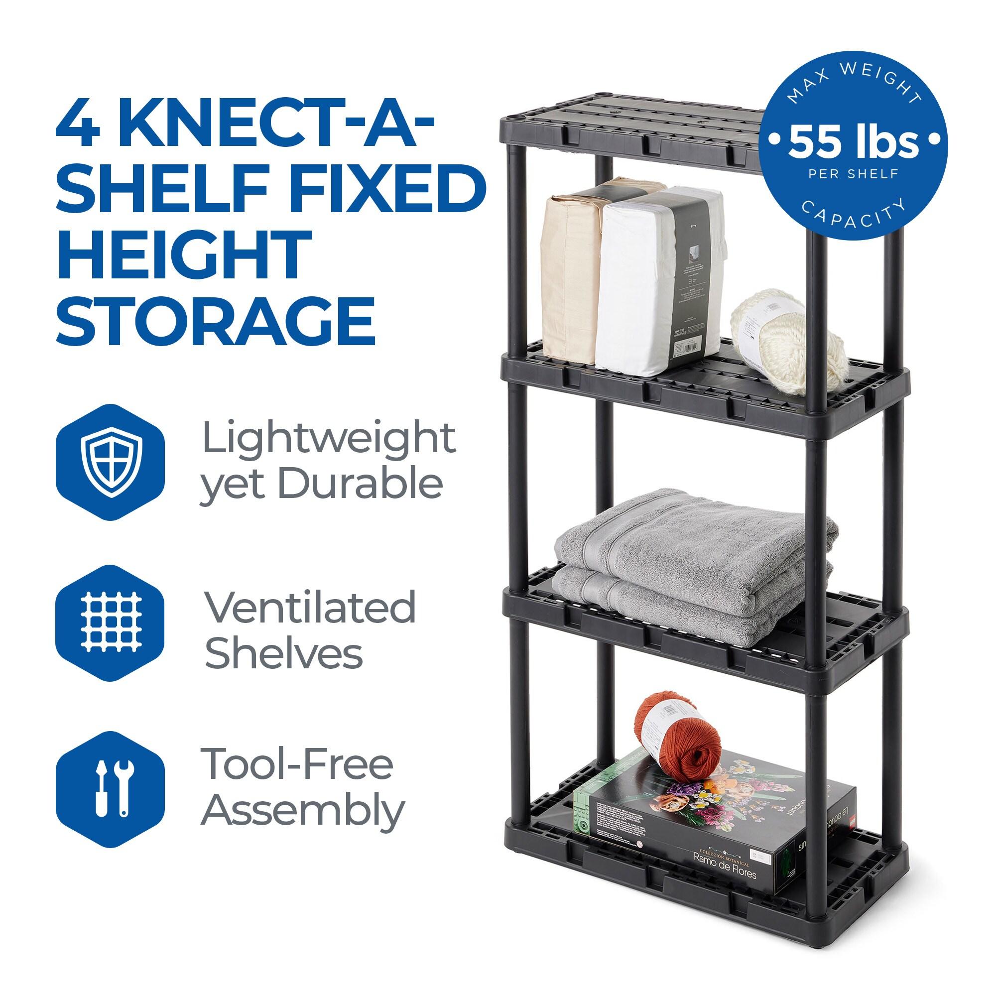 Gracious Living Gracious Living Knect A Shelf Light Fixed Storage 4 Shelf Shelving Unit (4 Pack) (Set of 4)