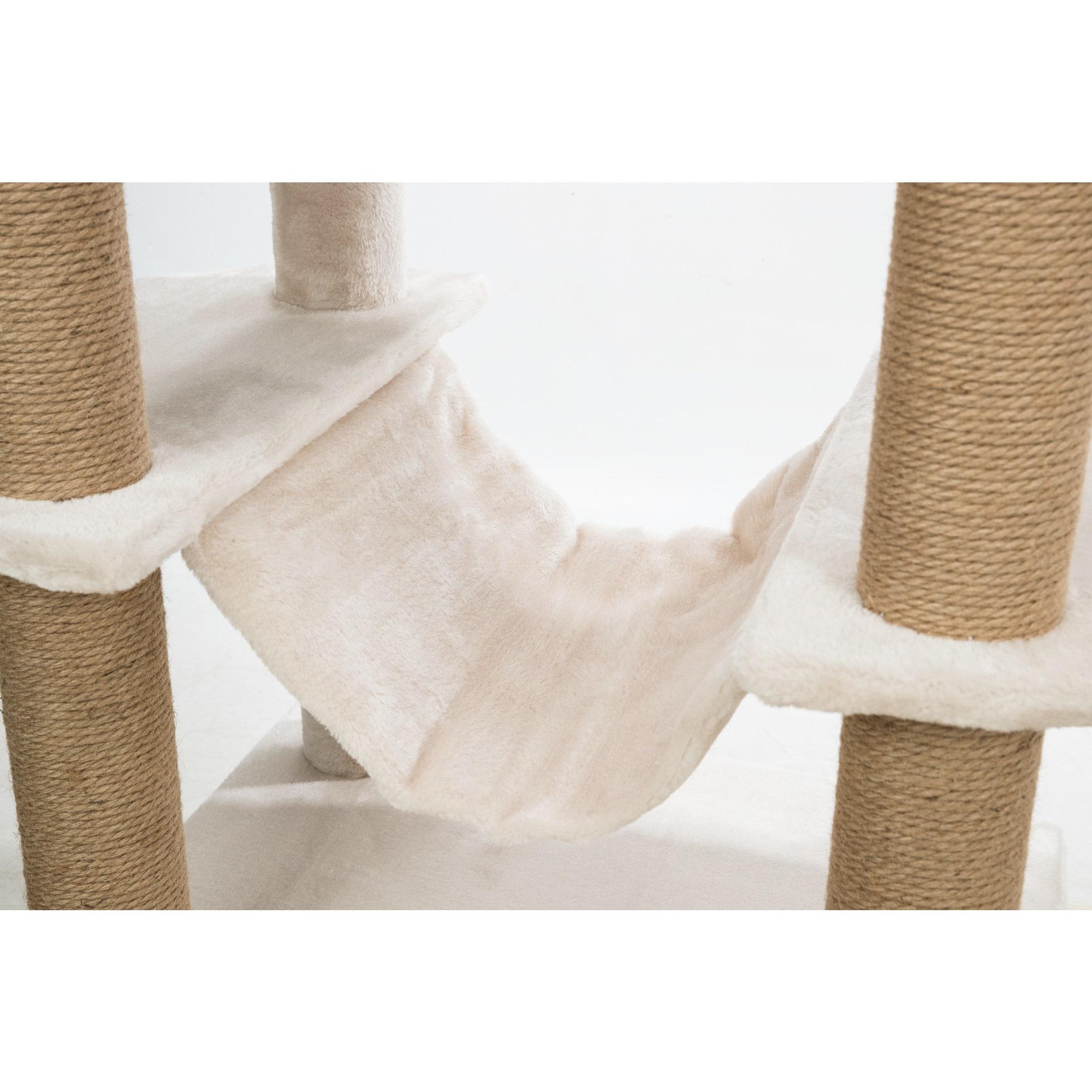 TRIXIE Federico 56" Cat Tower, 4-Level Cat Tree, Sisal Cat Scratching Posts, Plush Condo Platforms Hammock Cat Toy