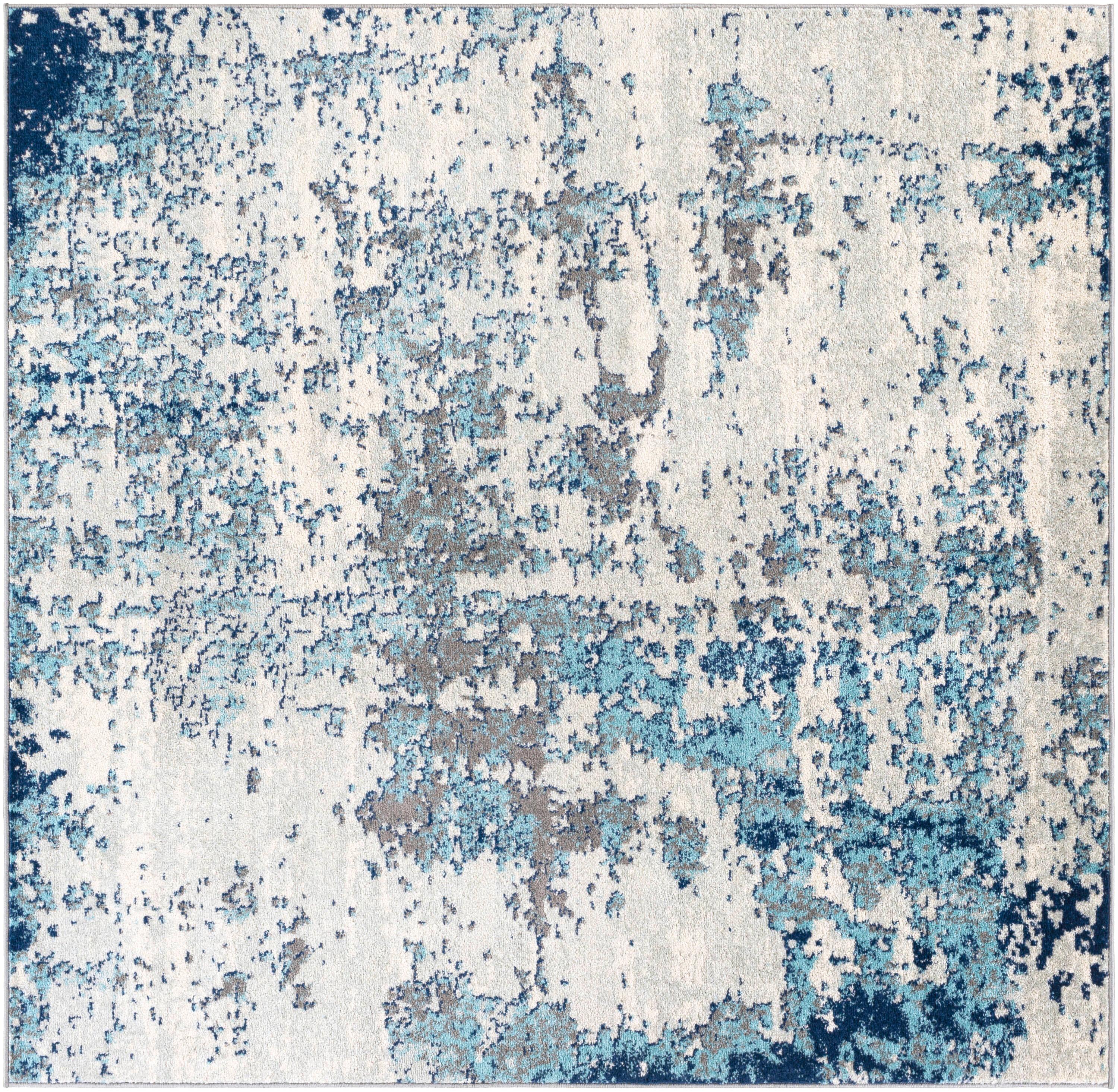 Livabliss 6'7"x6'7" Square High Plains Modern Rug Blue