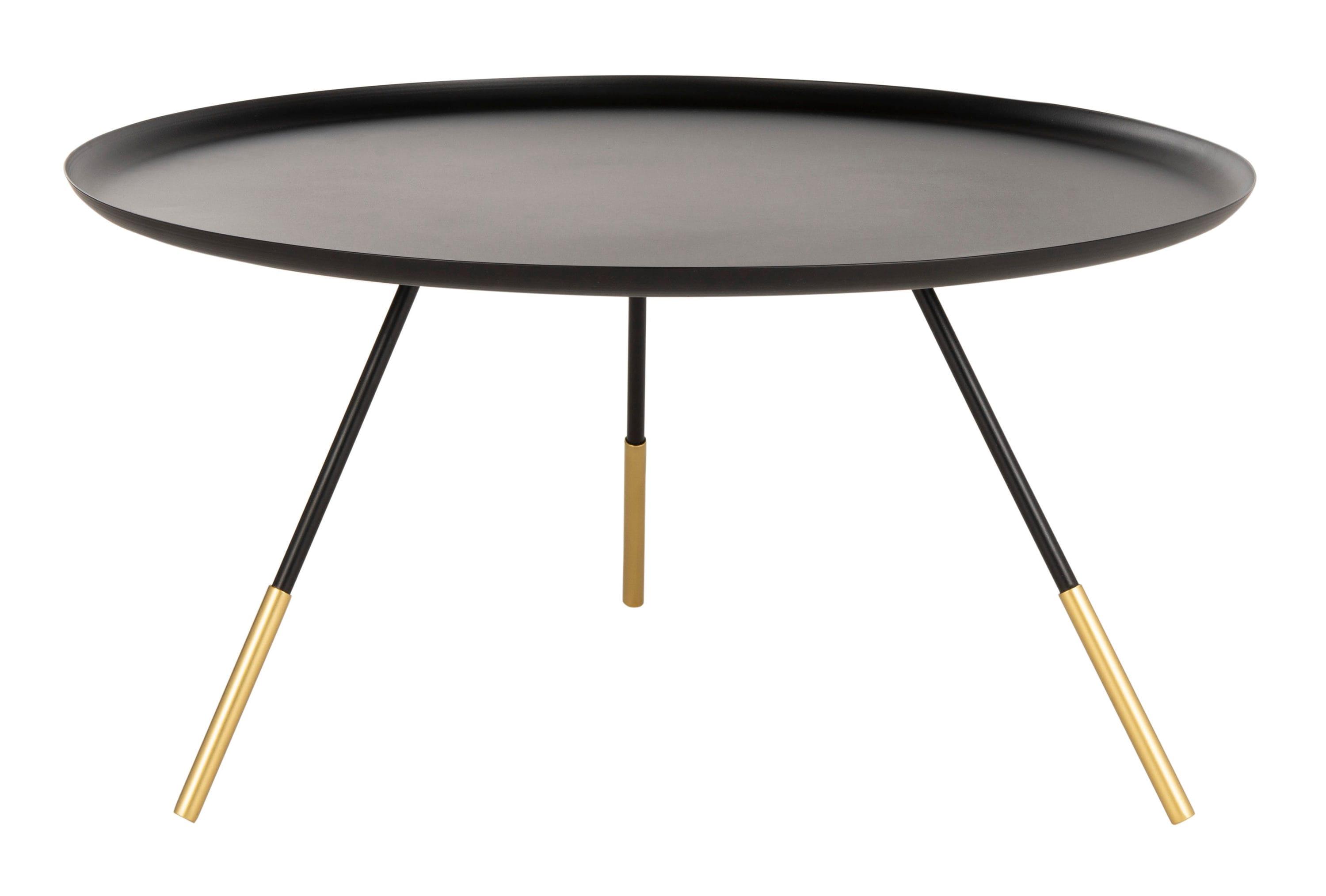 Orson Coffee Table with Metal Gold Cap - Black/Gold - Safavieh