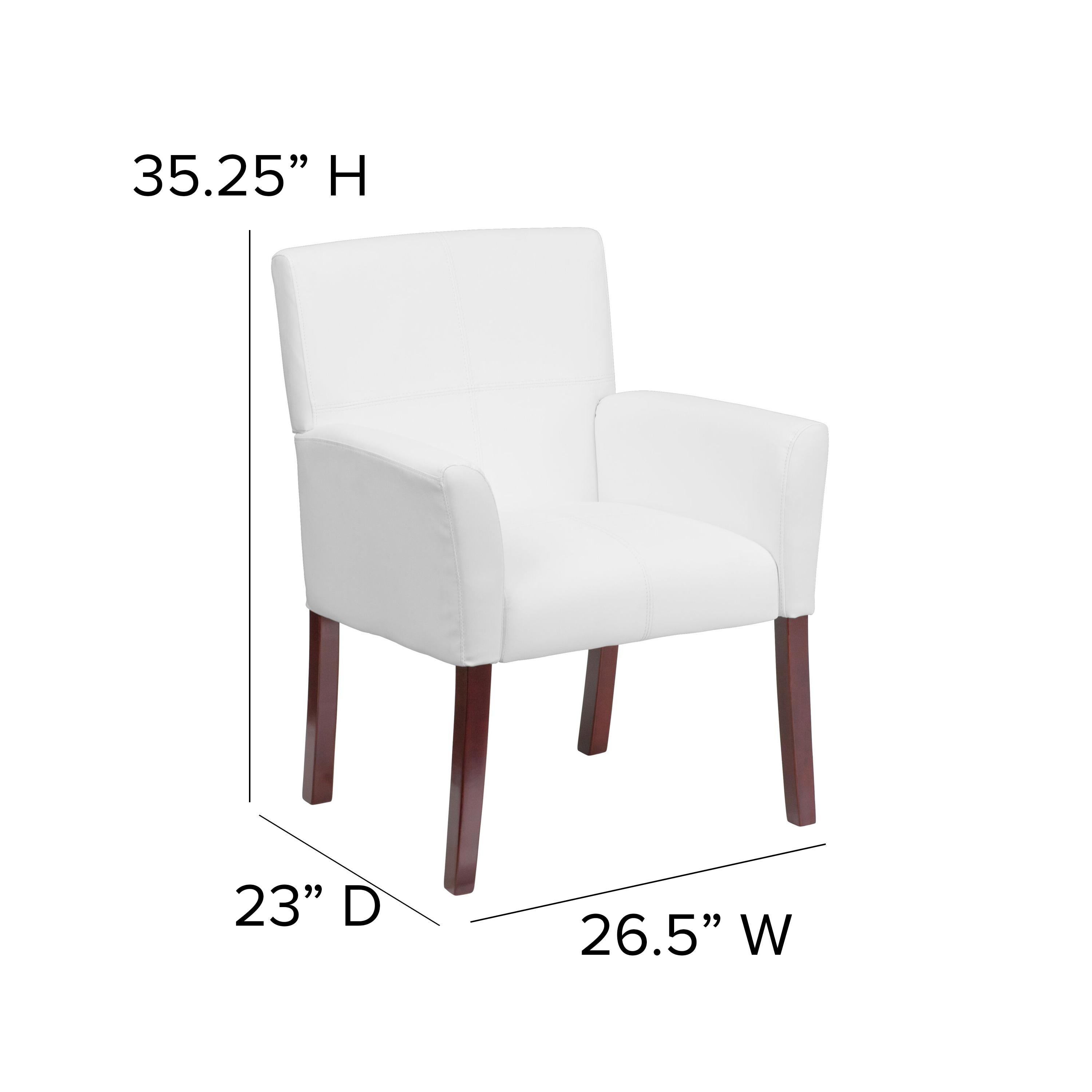 Paulson LeatherSoft Executive Side Reception Chair with Mahogany Legs