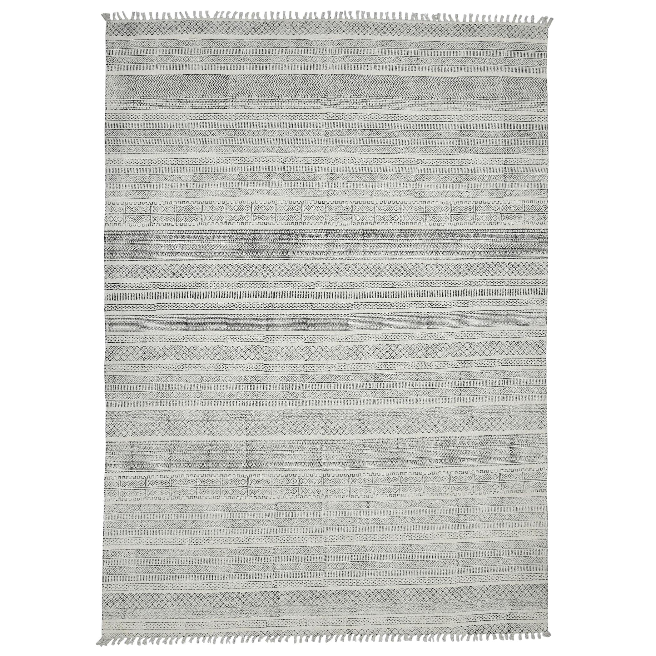 Dune Alliya Charcoal Flatweave Cotton Area Rug