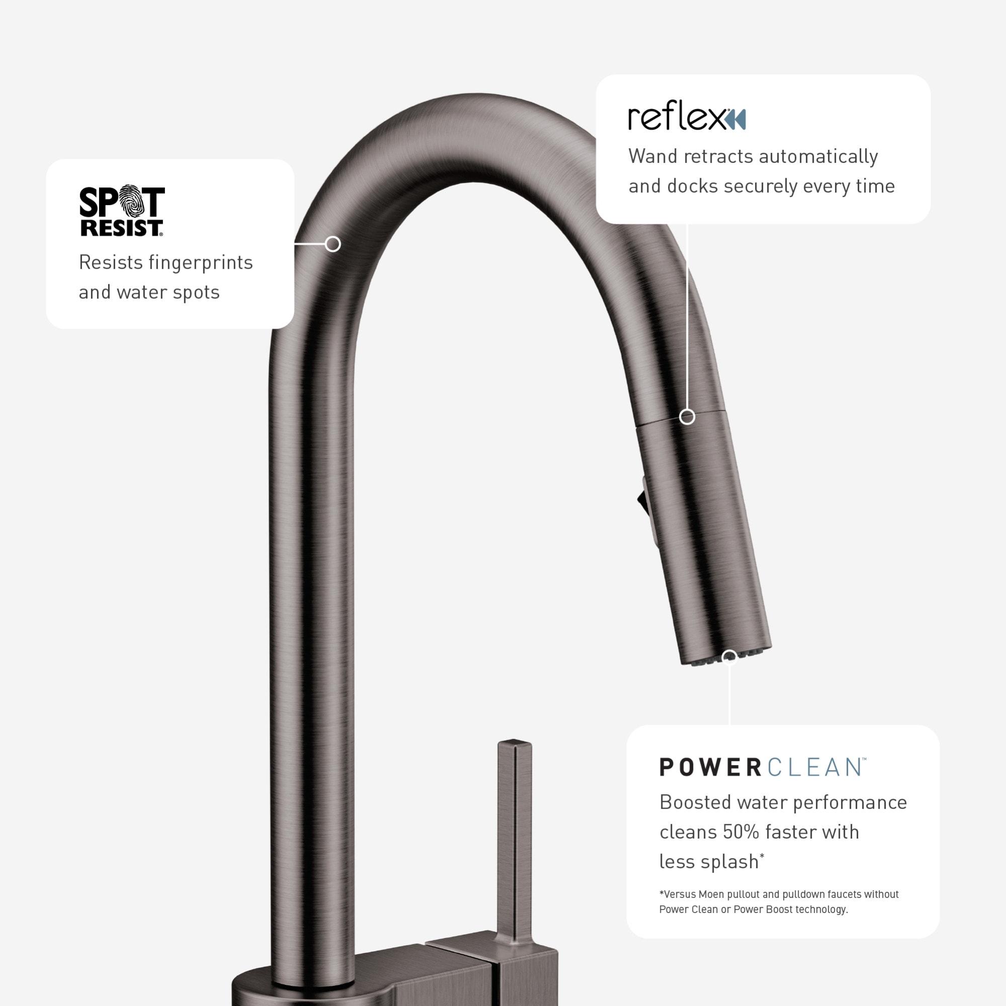 Moen Sleek MotionSense Wave Single Handle Pulldown Kitchen Faucet with Power Clean Technology