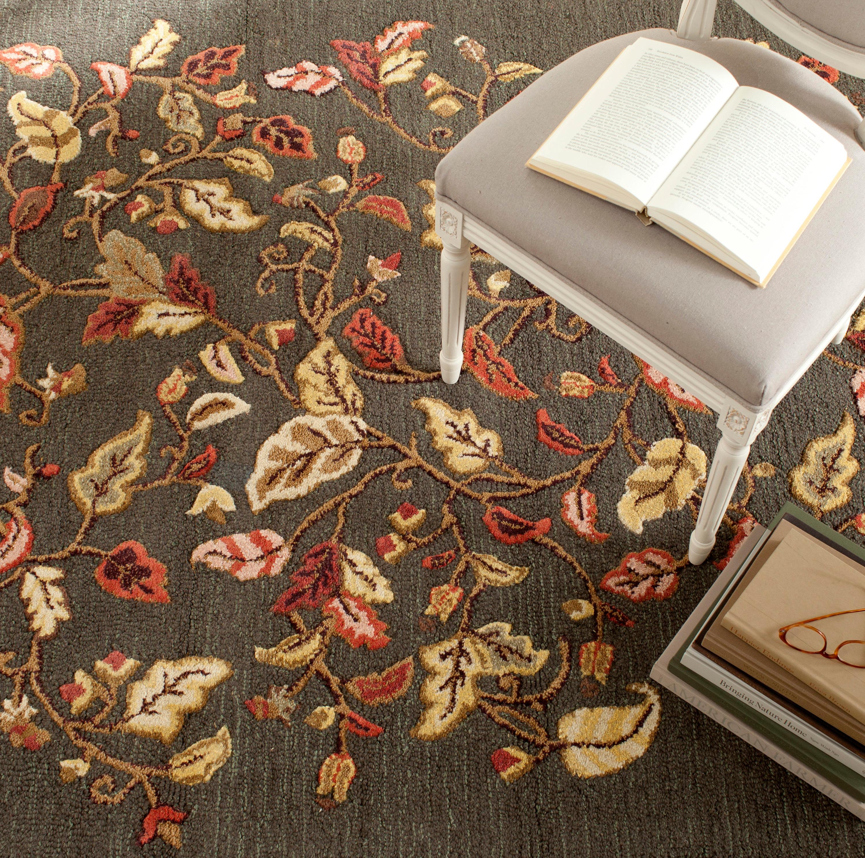 SAFAVIEH Martha Stewart Autumn Woods Floral Area Rug, Francesca Black, 2'6" x 4'3"