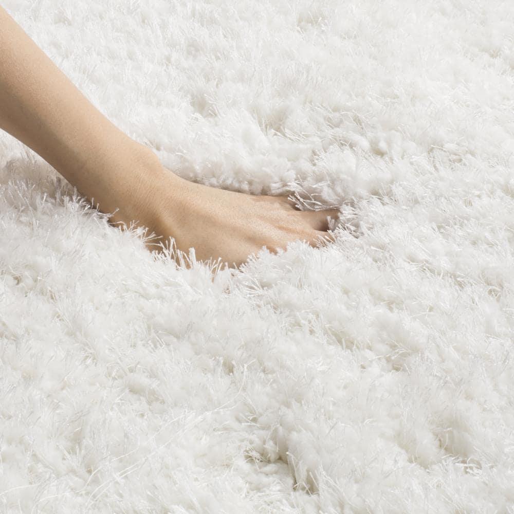 Express Shag SGE620 Hand Tufted Indoor Area Rug - Ivory - 5'x8' - Safavieh