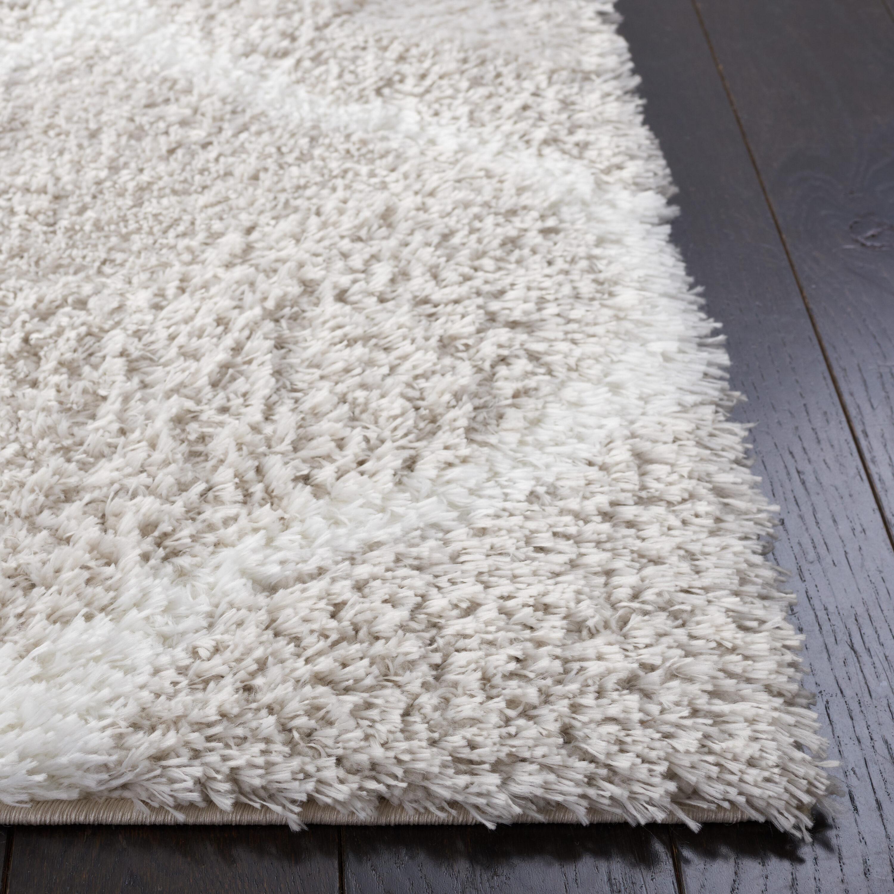 Tahoe Shag THO677 Power Loomed Indoor Runner Rug - Silver/White - 2'x9' - Safavieh
