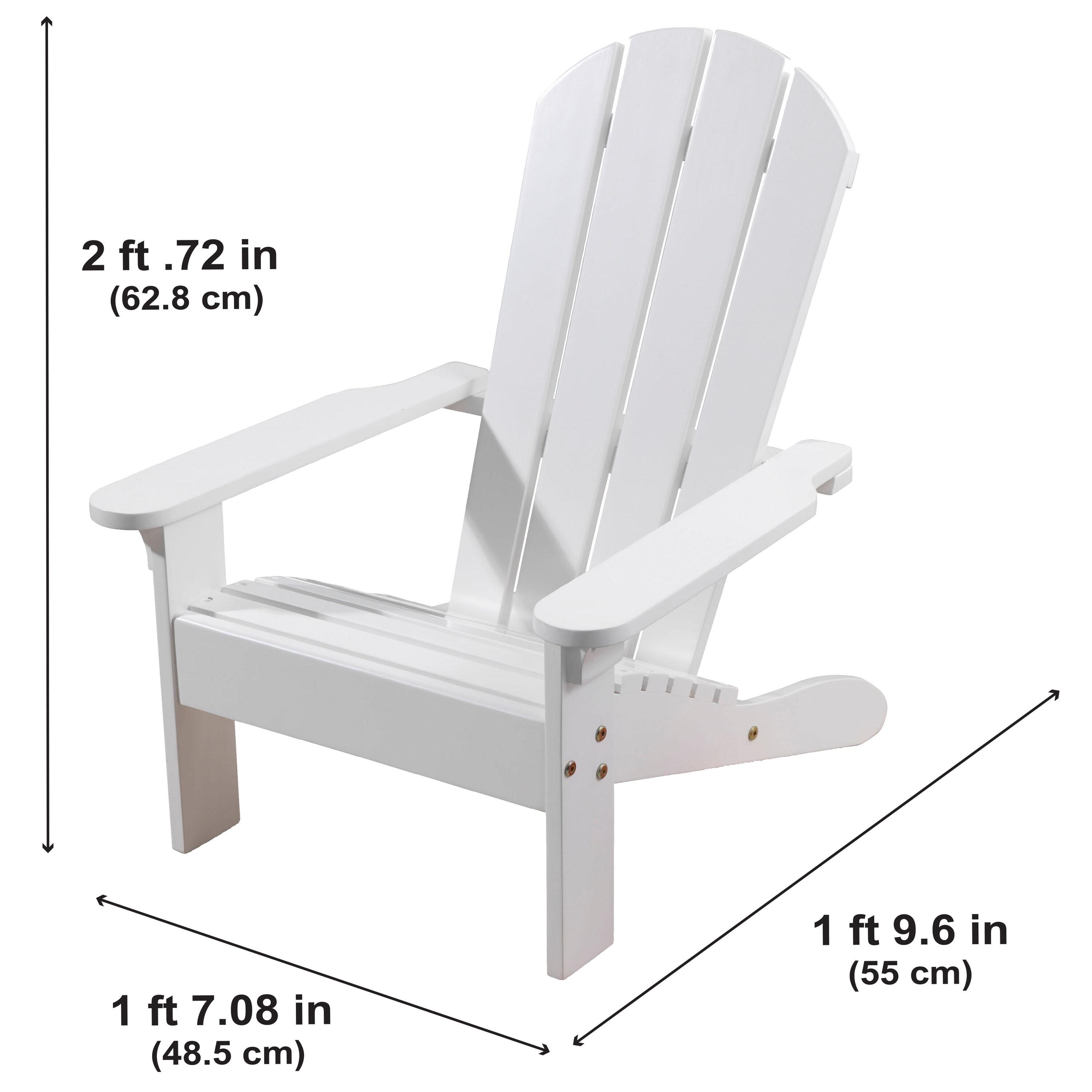 KidKraft Wooden Adirondack Child's Outdoor Chair, Kid's Patio Furniture, White, For Ages 3+