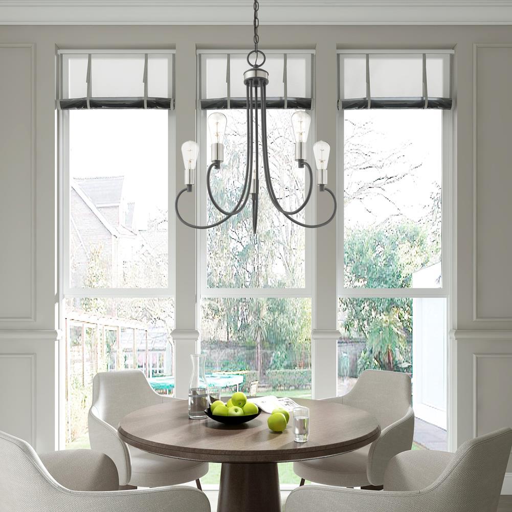Mini Bari 5-Light Scandinavian Gray Crystal Candle Chandelier