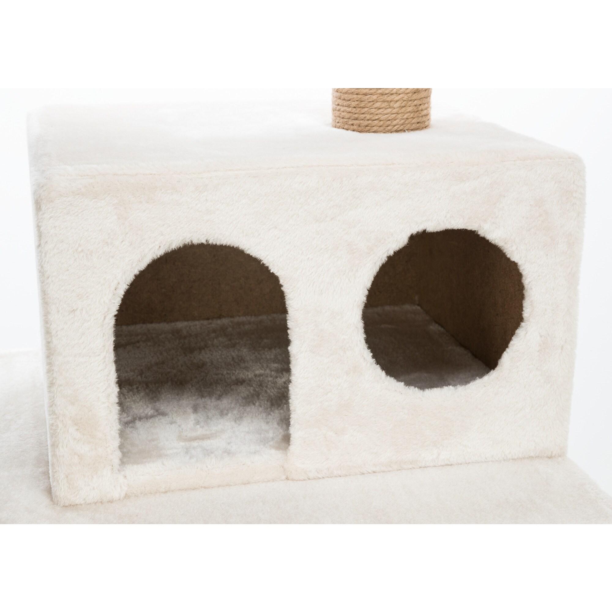 TRIXIE Federico 56" Cat Tower, 4-Level Cat Tree, Sisal Cat Scratching Posts, Plush Condo Platforms Hammock Cat Toy