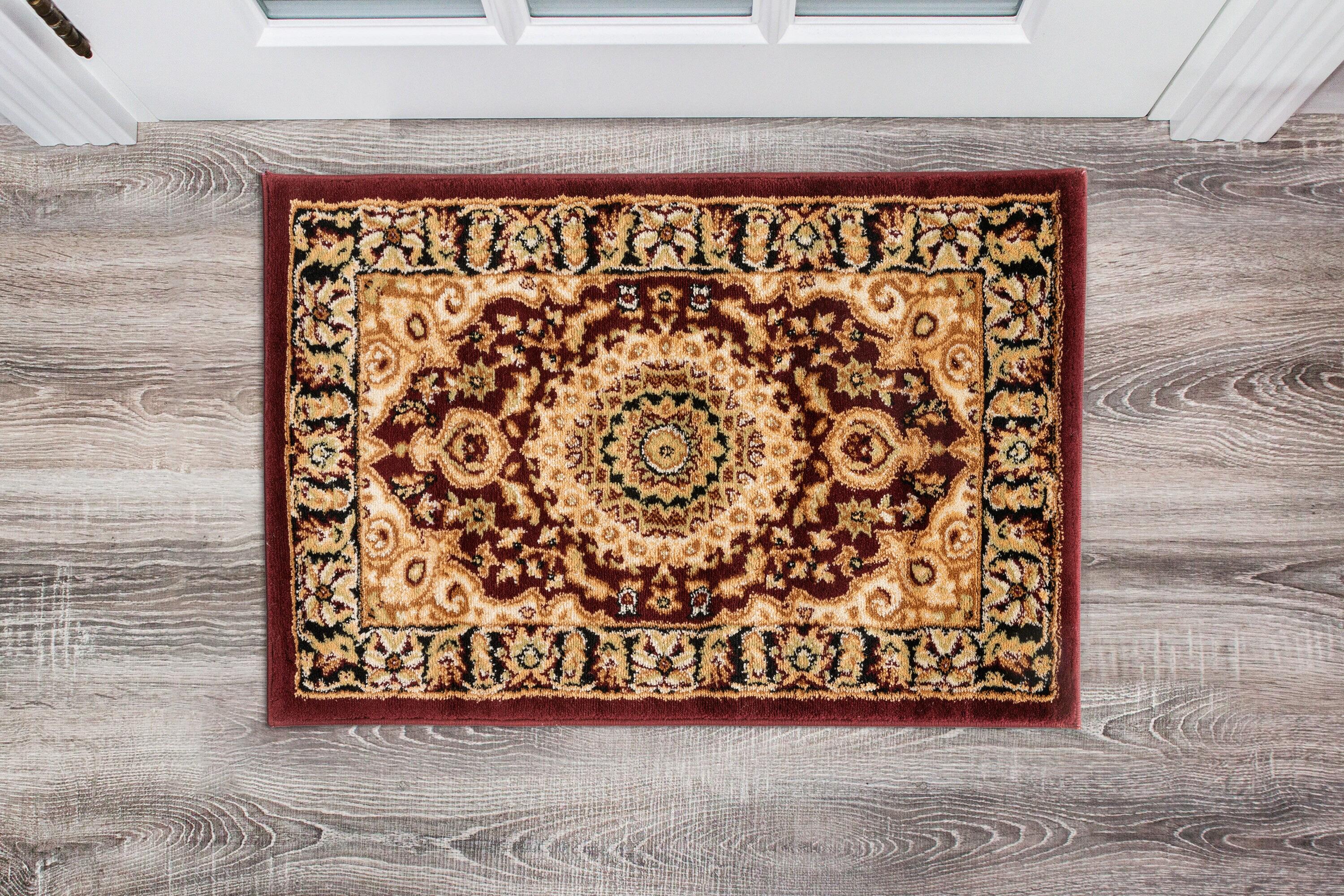 World Rug Gallery Traditional Oriental Medallion Area Rug - Burgundy 2' x 3'