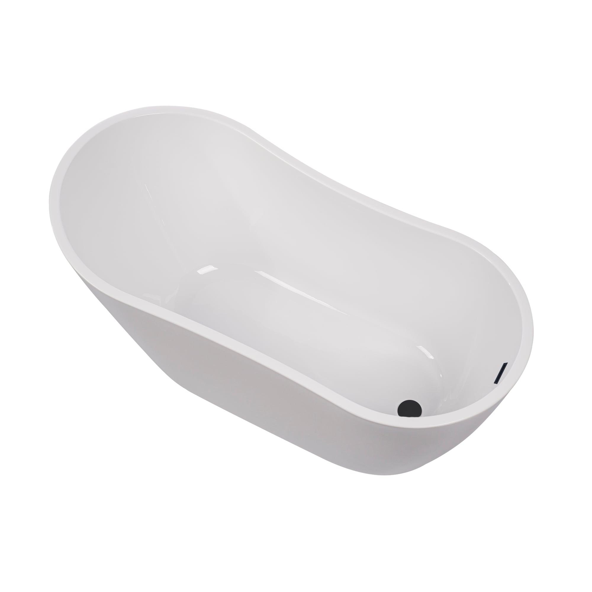 Maya 55" x 28" Freestanding Soaking Acrylic Bathtub