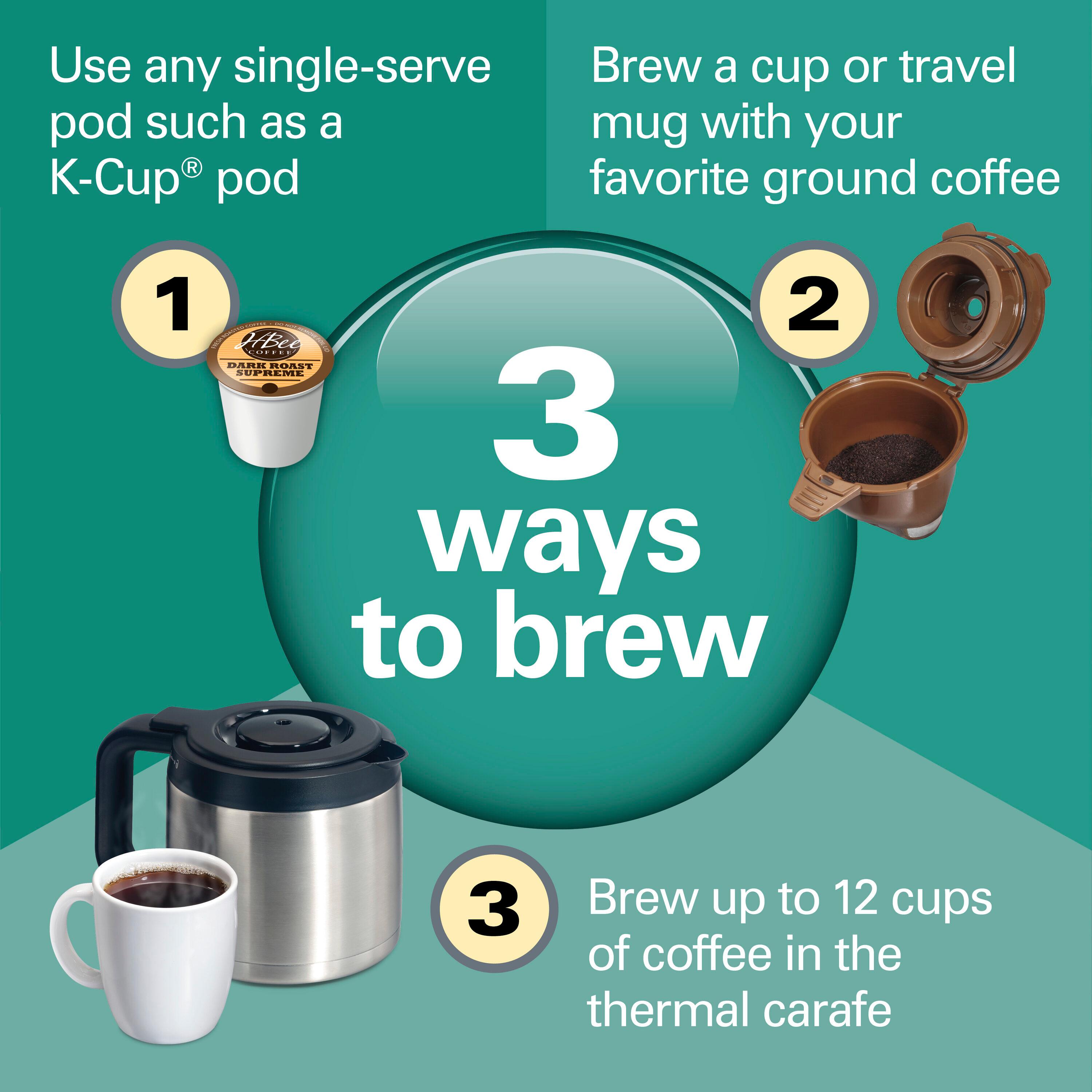 Hamilton Beach® FlexBrew® Trio 2-Way Coffee Maker, Single Serve & Full 12-Cup Pot, Compatible with K-Cup Pods or Grounds
