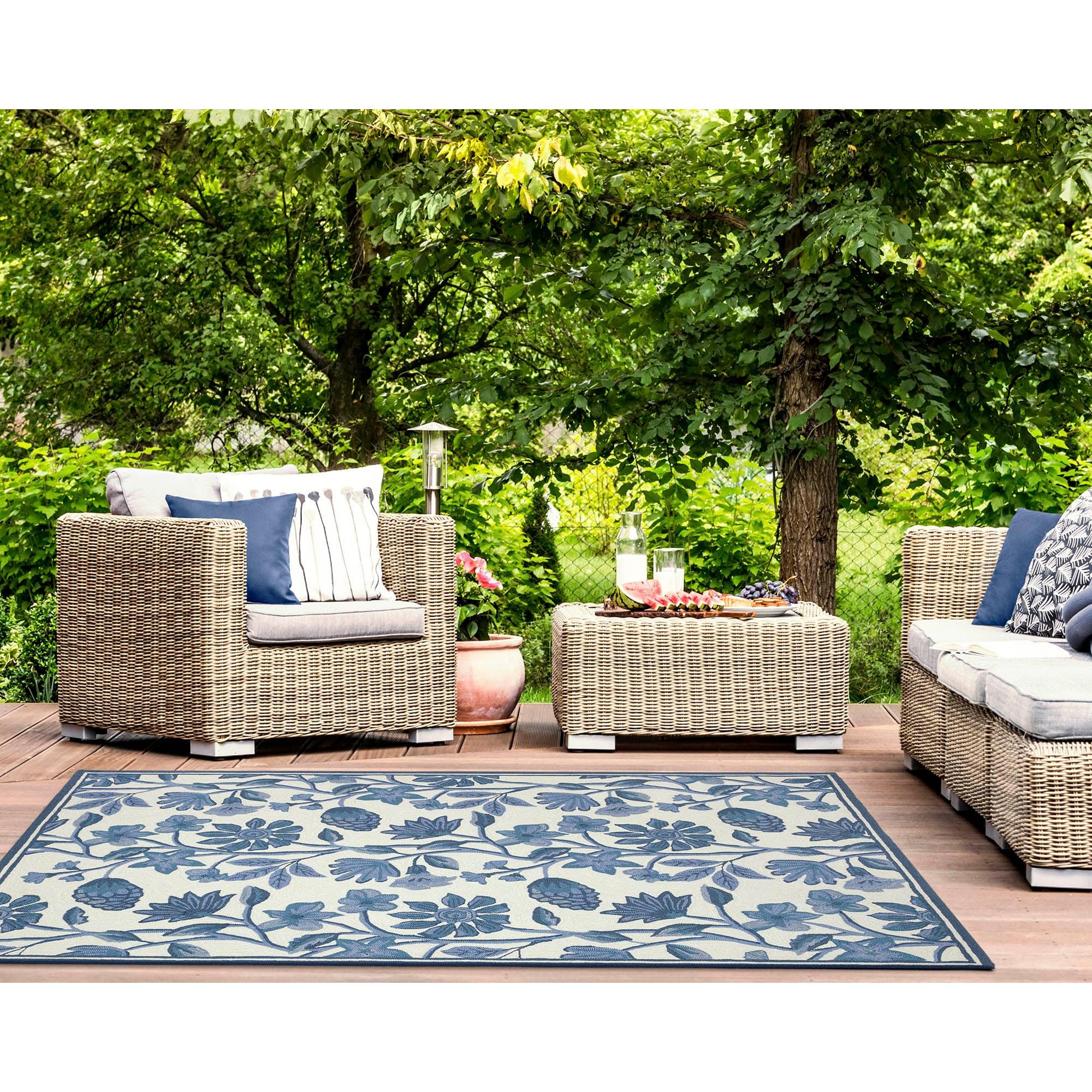 Liora Manne Calais Solid Indoor/Outdoor Rug Charcoal 5' x 7'6"