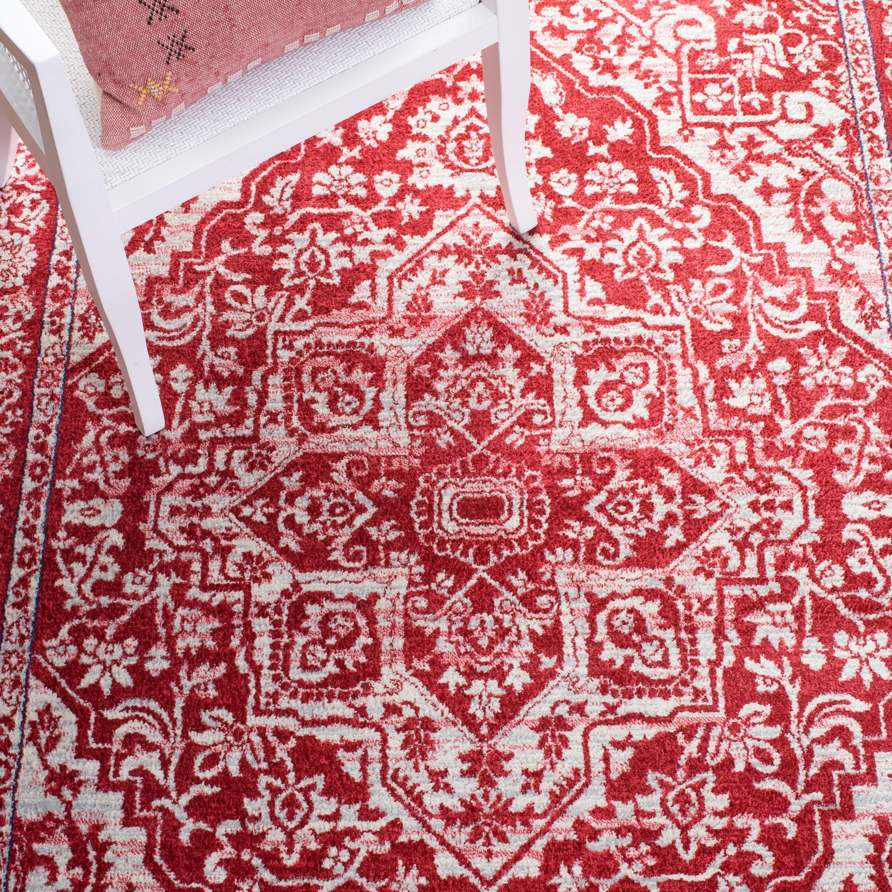 Brentwood BNT832 Power Loomed Indoor Accent Rug - Red/Ivory - 3'x5' - Safavieh