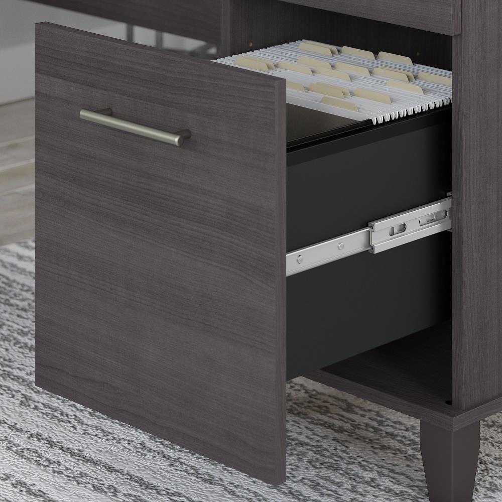 Bush Furniture Somerset 72" L Shaped Desk with Storage, Storm Gray