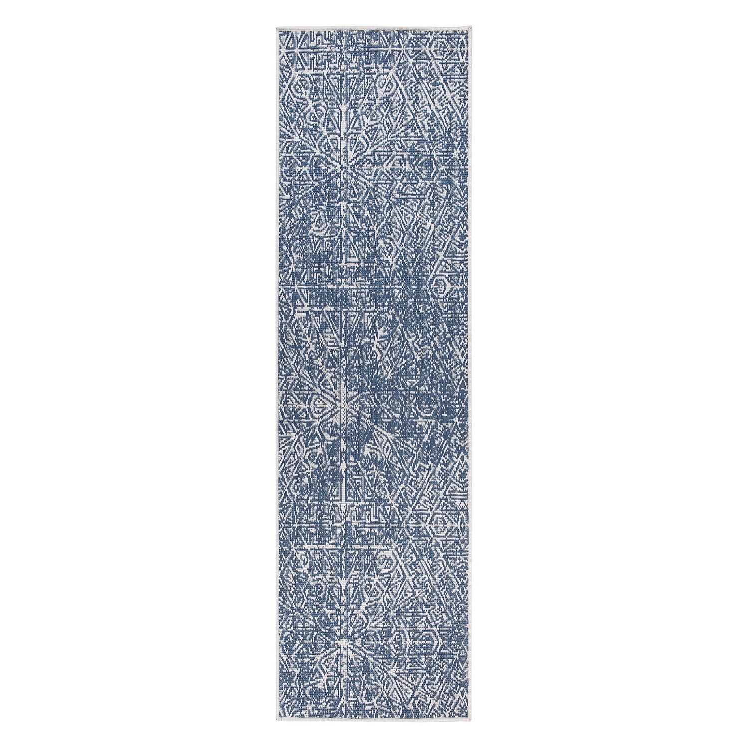 Nuloom Kandace Geometric 5x8 Indoor/Outdoor Area Rug for Living Room Patio Deck Front Porch Kitchen, Blue/Ivory