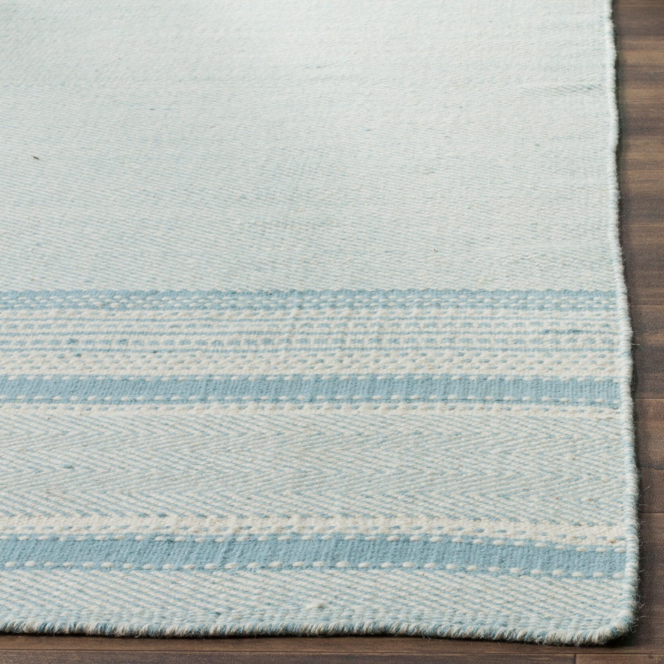 Grice Kilim Hand Woven Flat Weave Wool Striped Rug