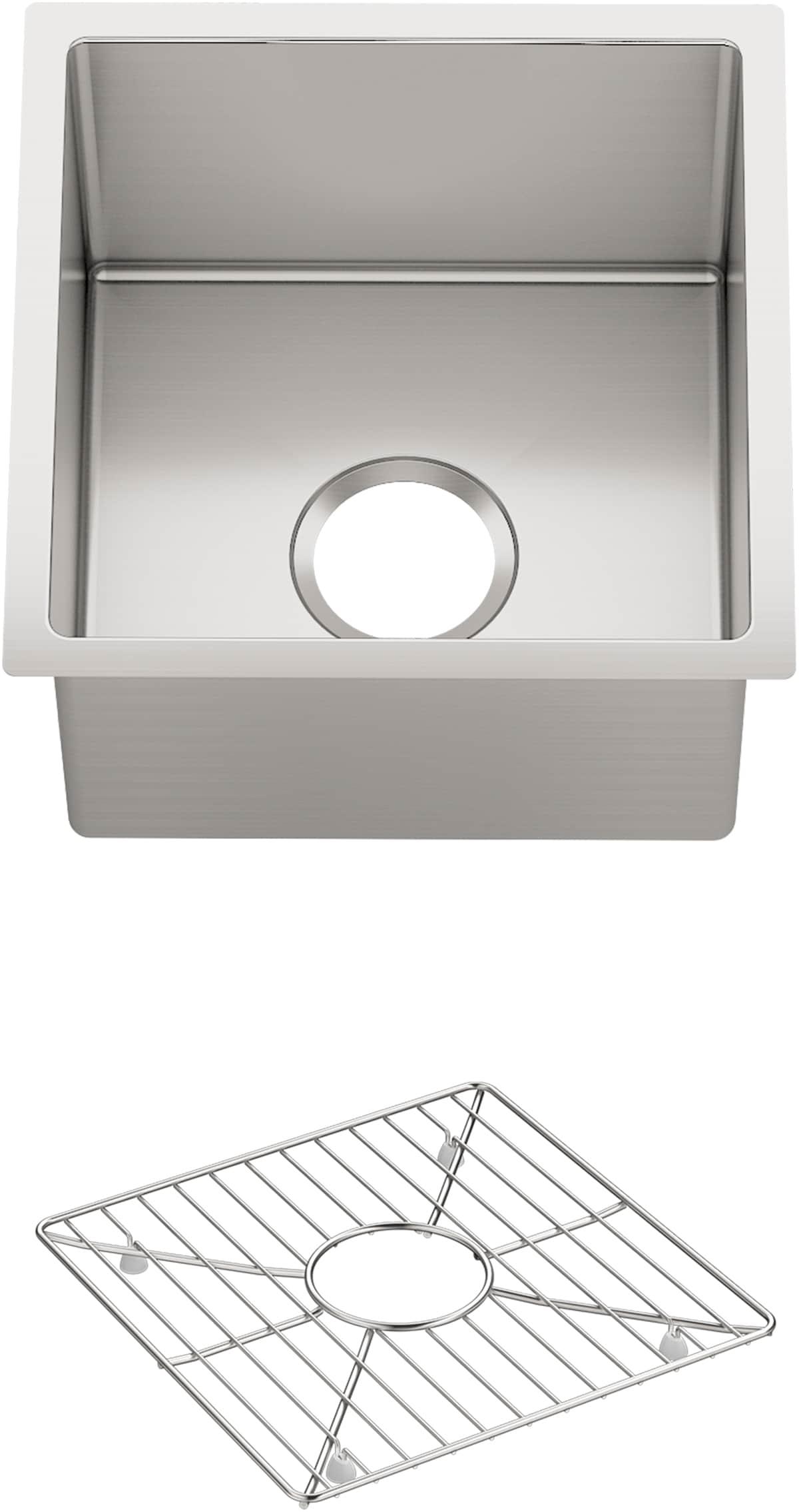 Strive® 15" L x 15" W Under-Mount Bar Sink with Basin Rack