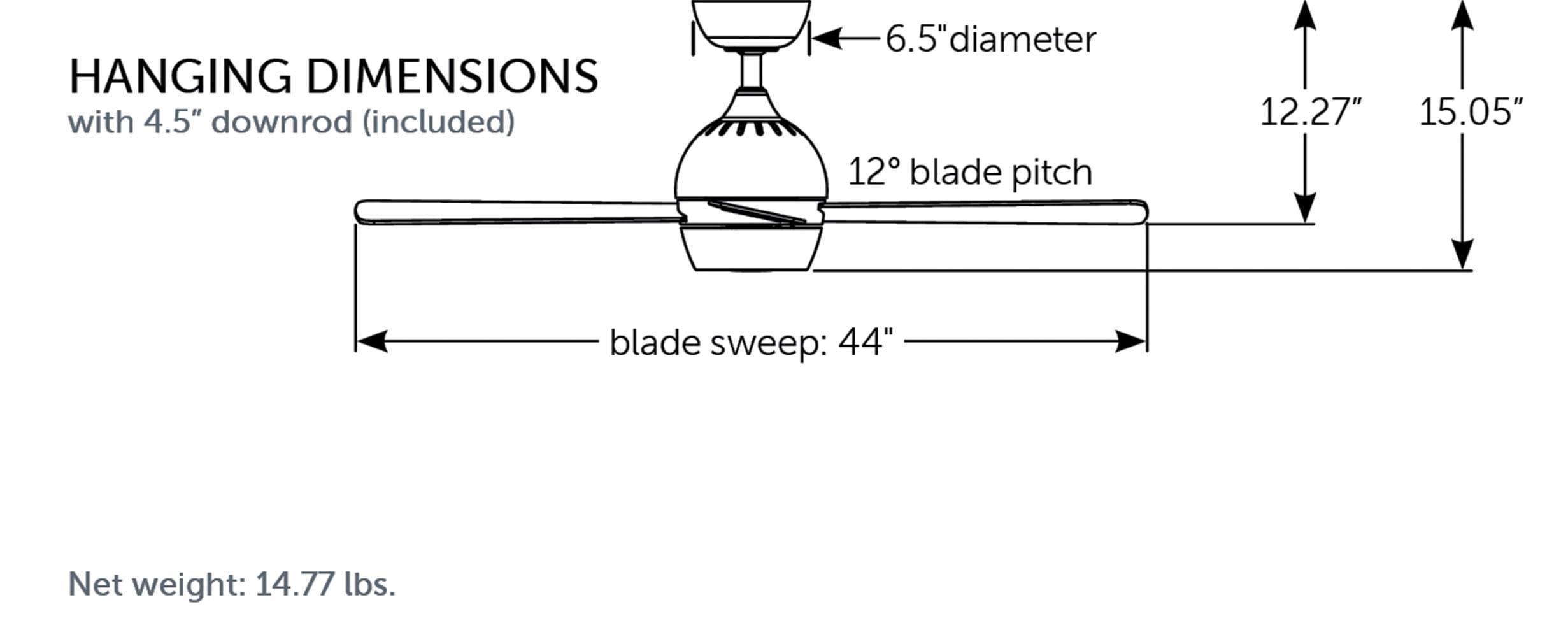 Kwad 44" 4 - Blade LED Ceiling Fan