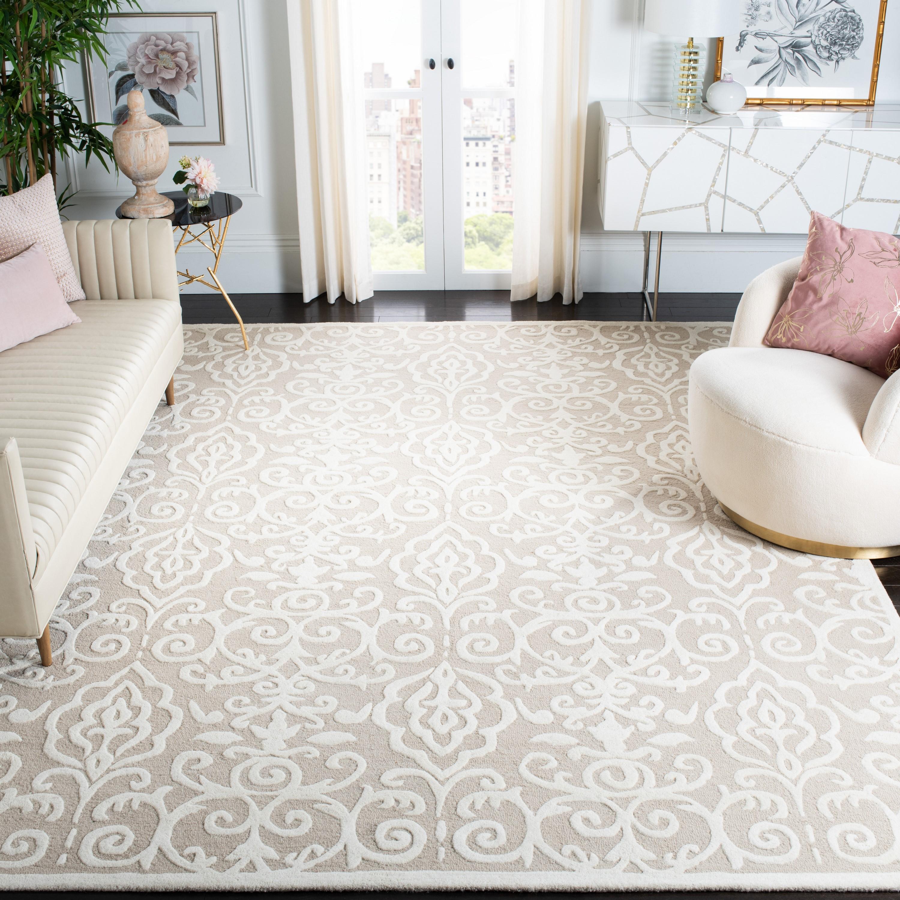 SAFAVIEH Martha Stewart Marais Geometric Damask Area Rug, Fledgling, 8' x 10'