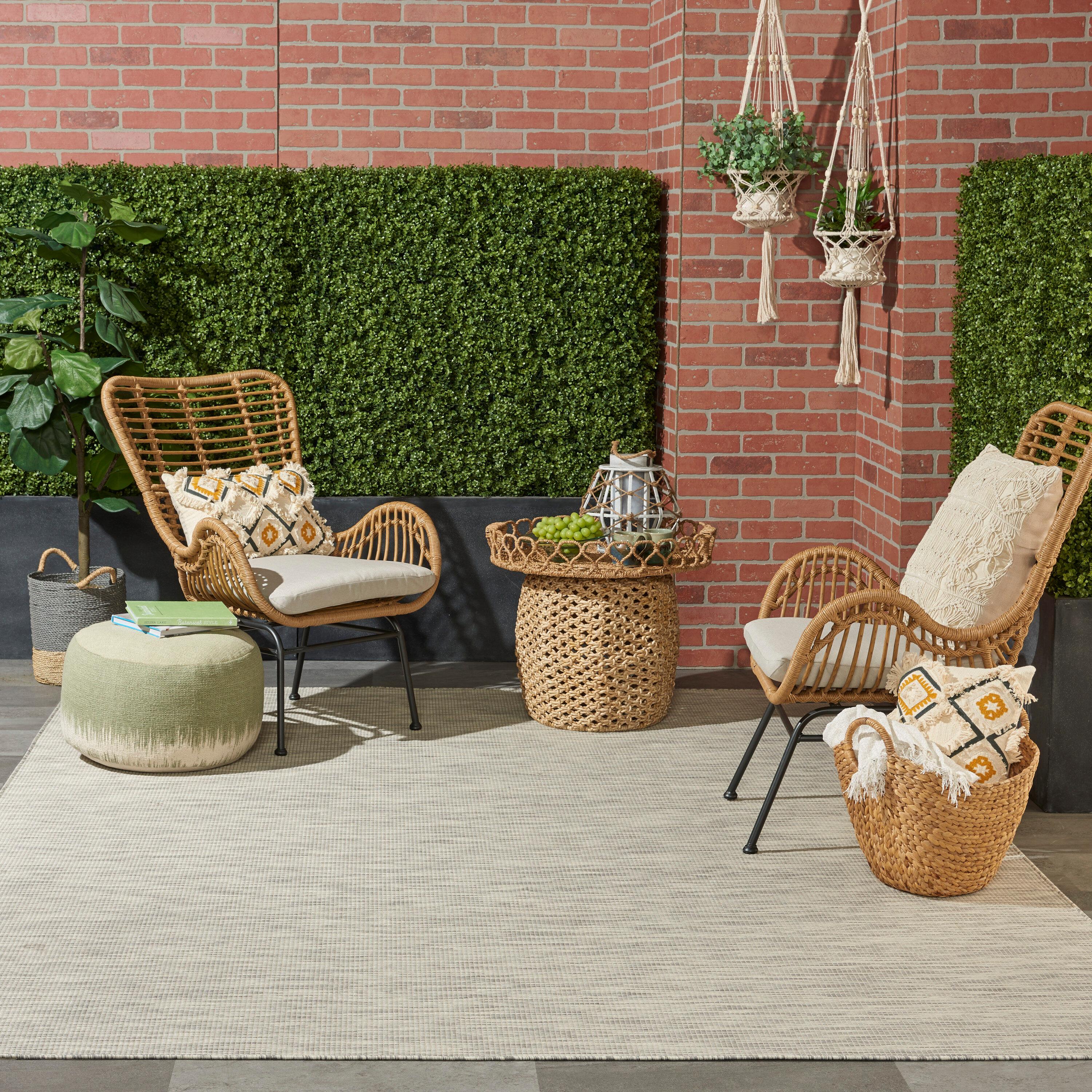 Nourison Positano POS01 Indoor/outdoor Area Rug - Lt Grey 7' x 10'