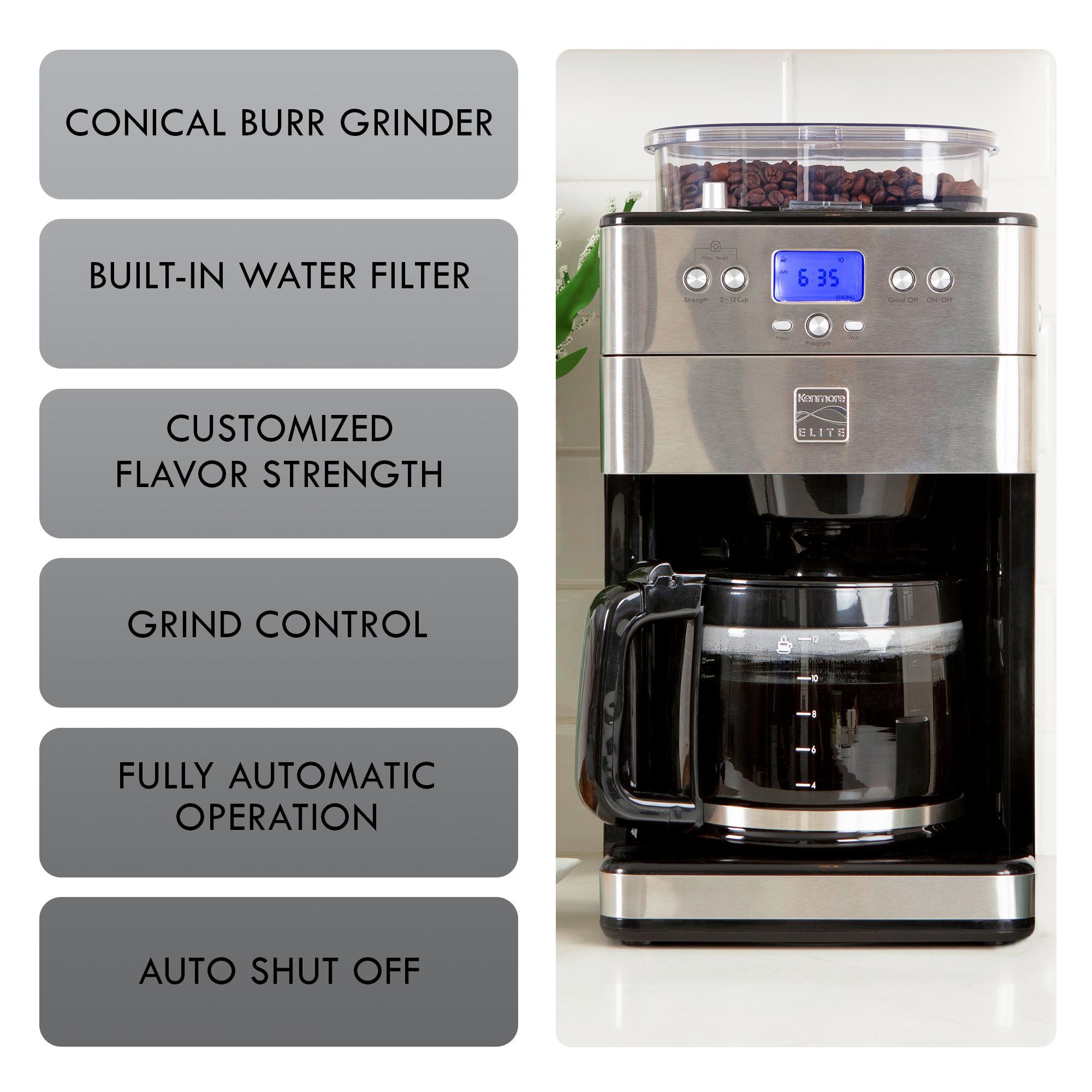 Kenmore Elite 12 Cup Programmable Grind And Brew Coffee Maker