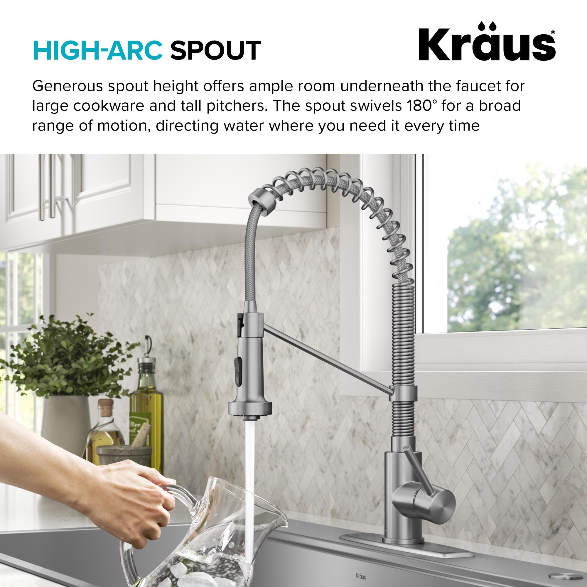 KRAUS Bolden Commercial Style 2-Function Single Handle Pull Down Kitchen Faucet