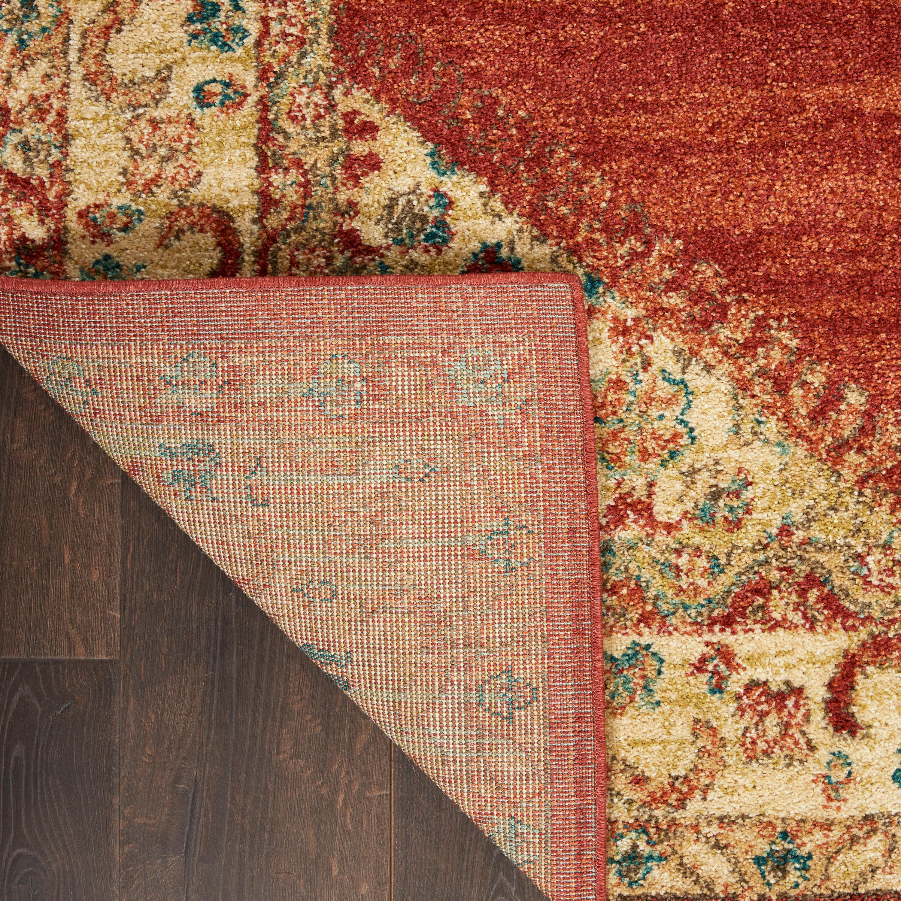 Nourison Traditional Vintage Persian Red 3' x 5' Area Rug, (3x5)