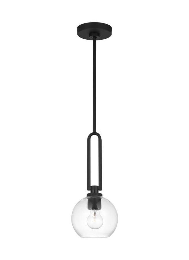 Codyn 1-Light Midnight Black Statement Mini Pendant Light with Clear Glass Shade
