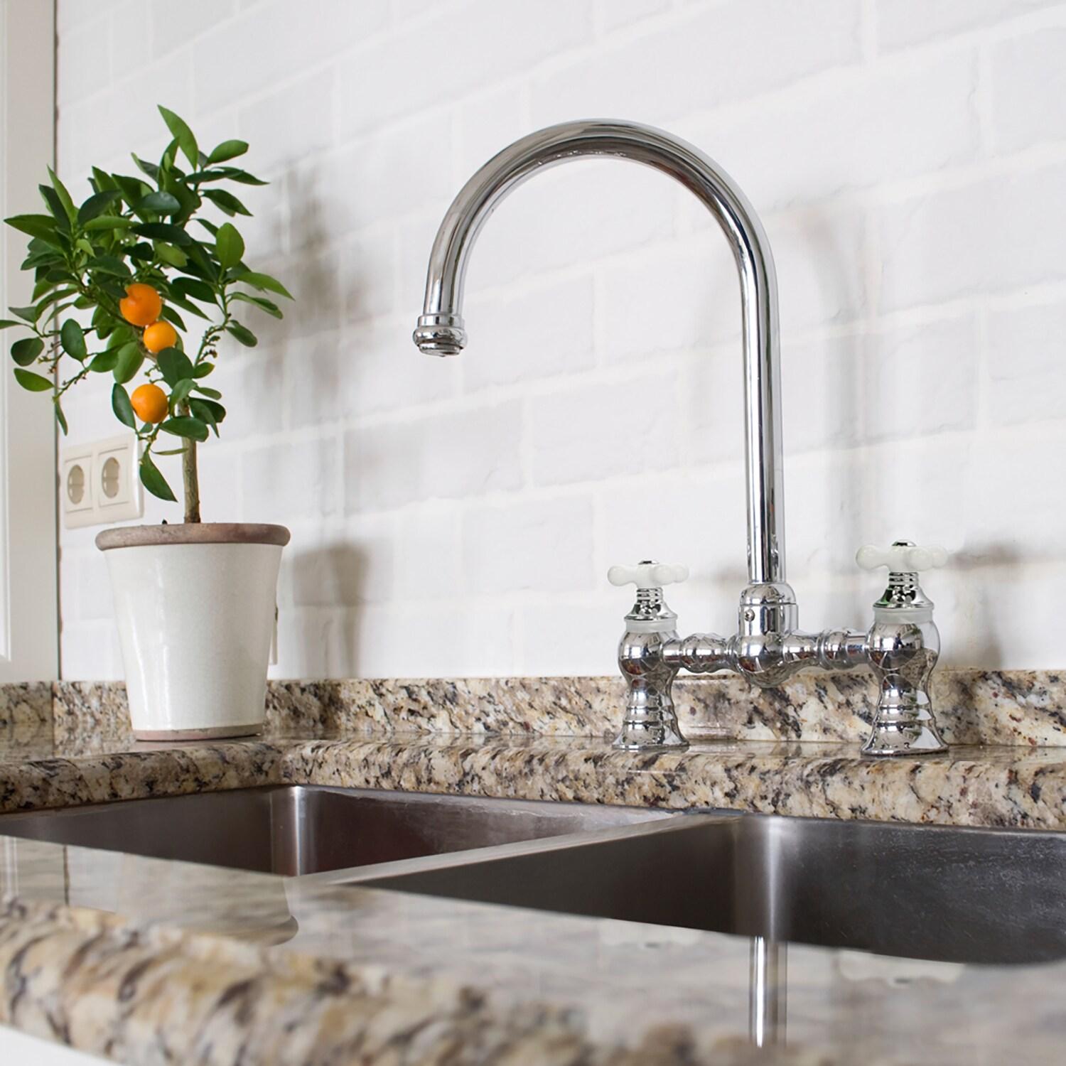 Danco Cross-Arm Faucet Handle | Sink & Bathtub Handle | White Porcelain/Chrome (46004)