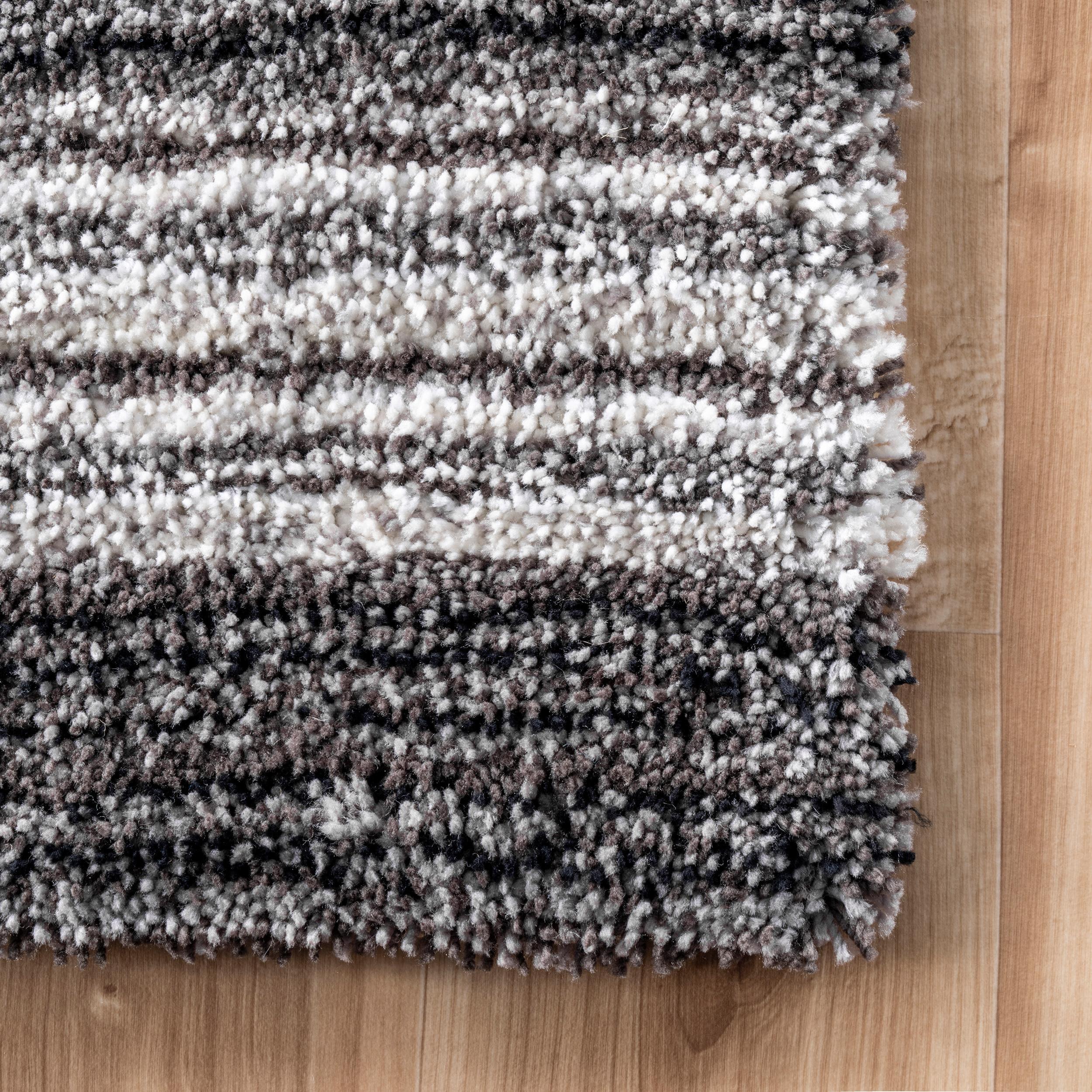 nuLOOM 5'x8' Drey Ombre Shag Area Rug Gray: Modern High Pile Tufted Rectangle, Indoor Polyester with Jute Backing