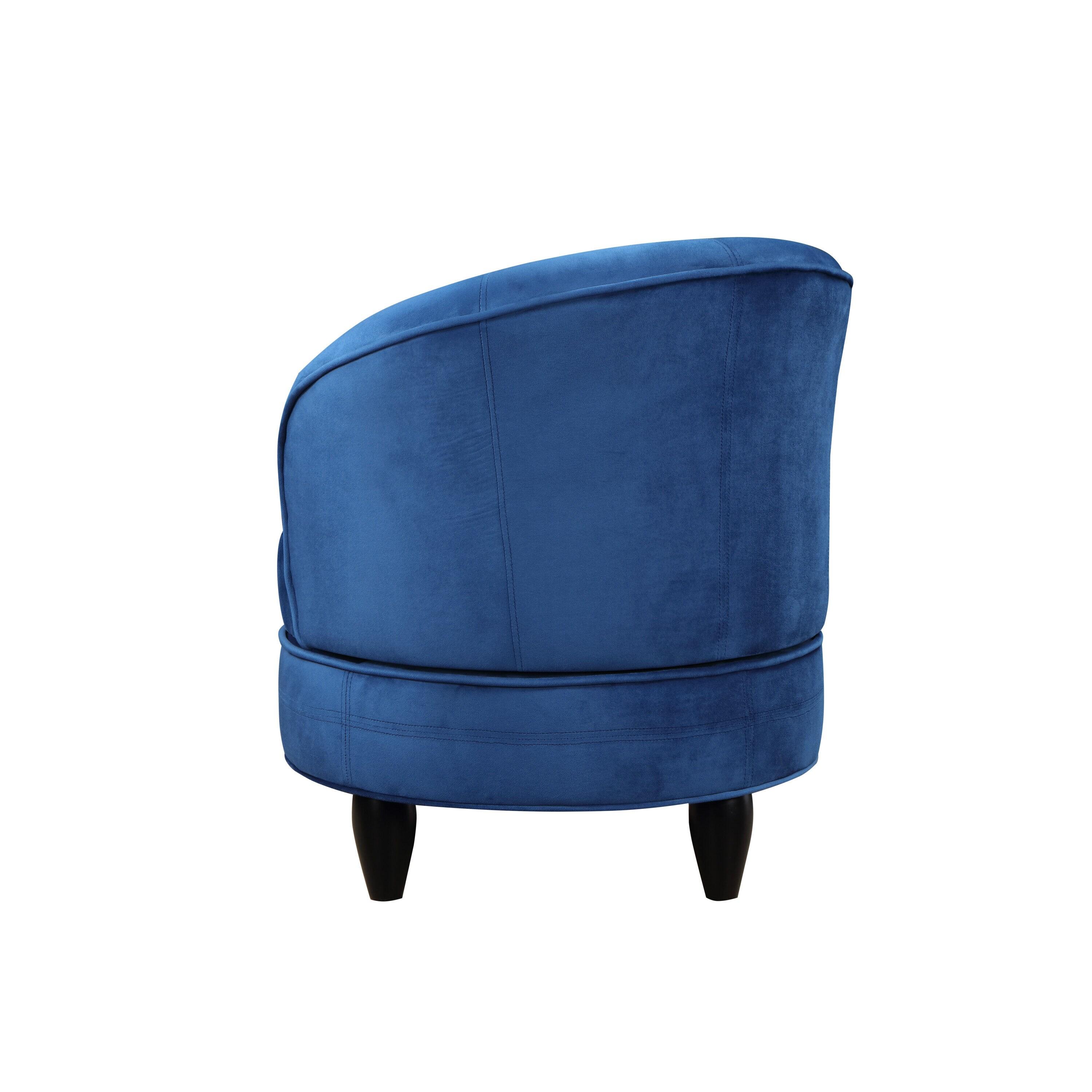 Sophia Velvet Swivel Accent Chair Blue - Steve Silver Co.: Transitional, Armless, 360° Base