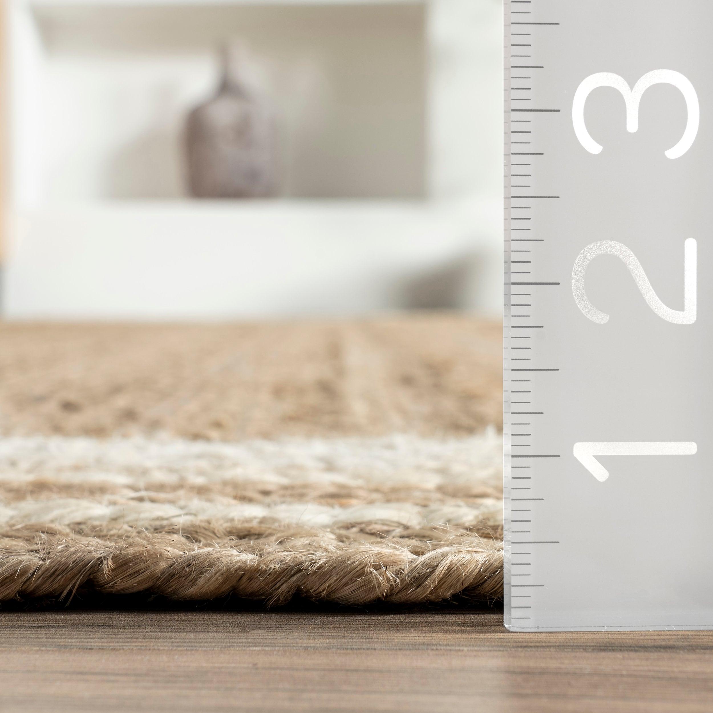 nuLOOM Rikki Coastal Braided Jute Area Rug, Oval 3' x 5', Off White