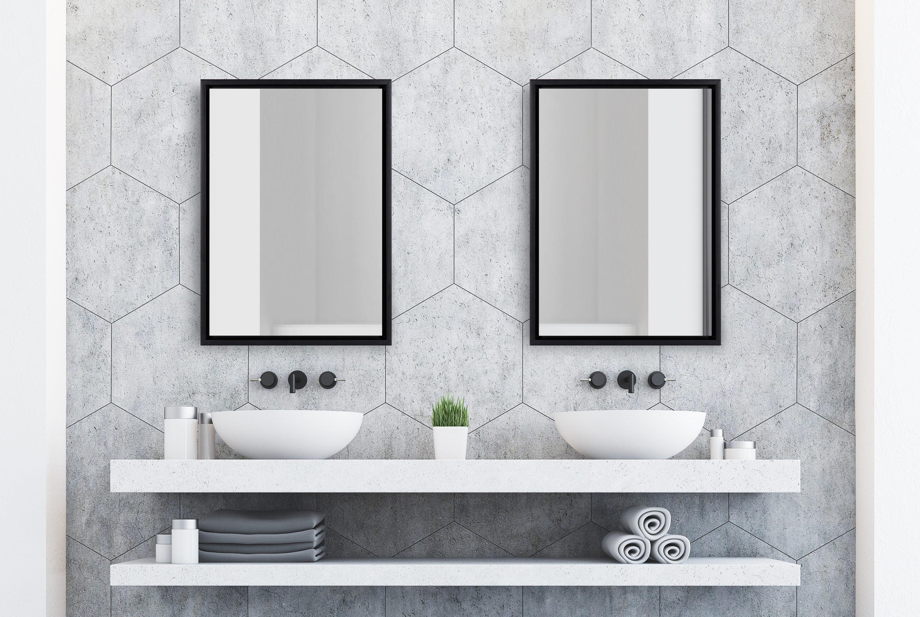 18" x 24" Evans Rectangle Wall Mirror Black - Kate & Laurel: Modern Vanity Decor, Wall Mount