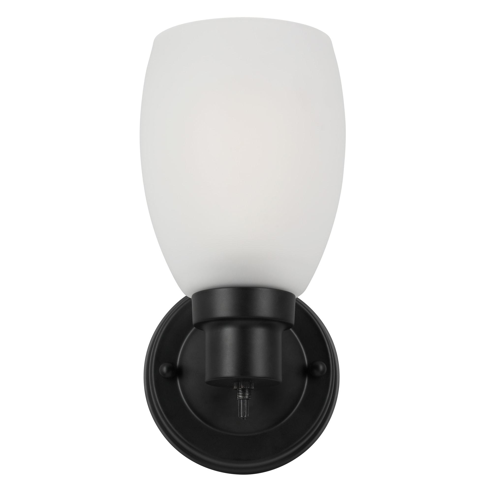 Lydia Matte Black Cylinder Wall Light with Frosted Glass Shade