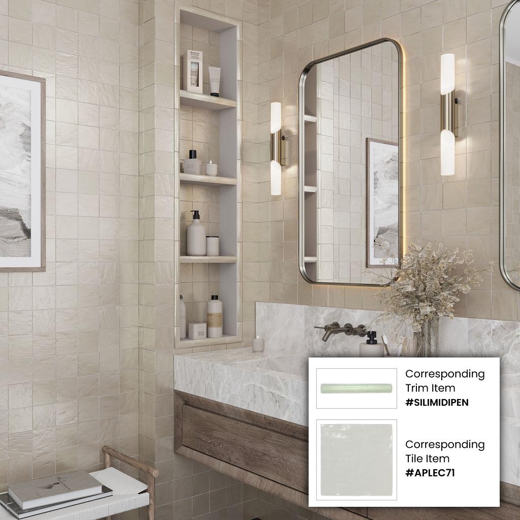 Apollo Tile 60 pack Light Tea Green 4 in. x 4 in. Polished and Honed Ceramic Subway Wall Tile (6.46 sq. ft./Case)