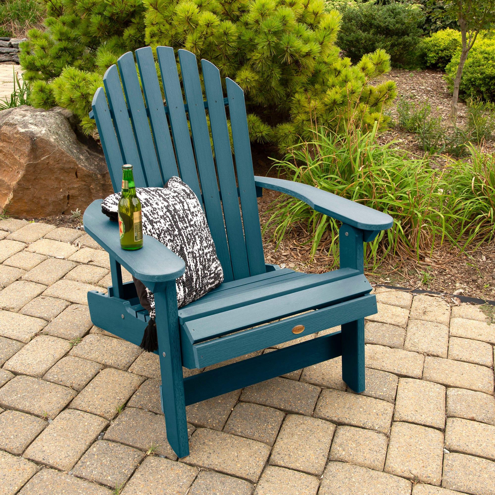 Nantucket Blue King Size Folding Reclining Adirondack Chair