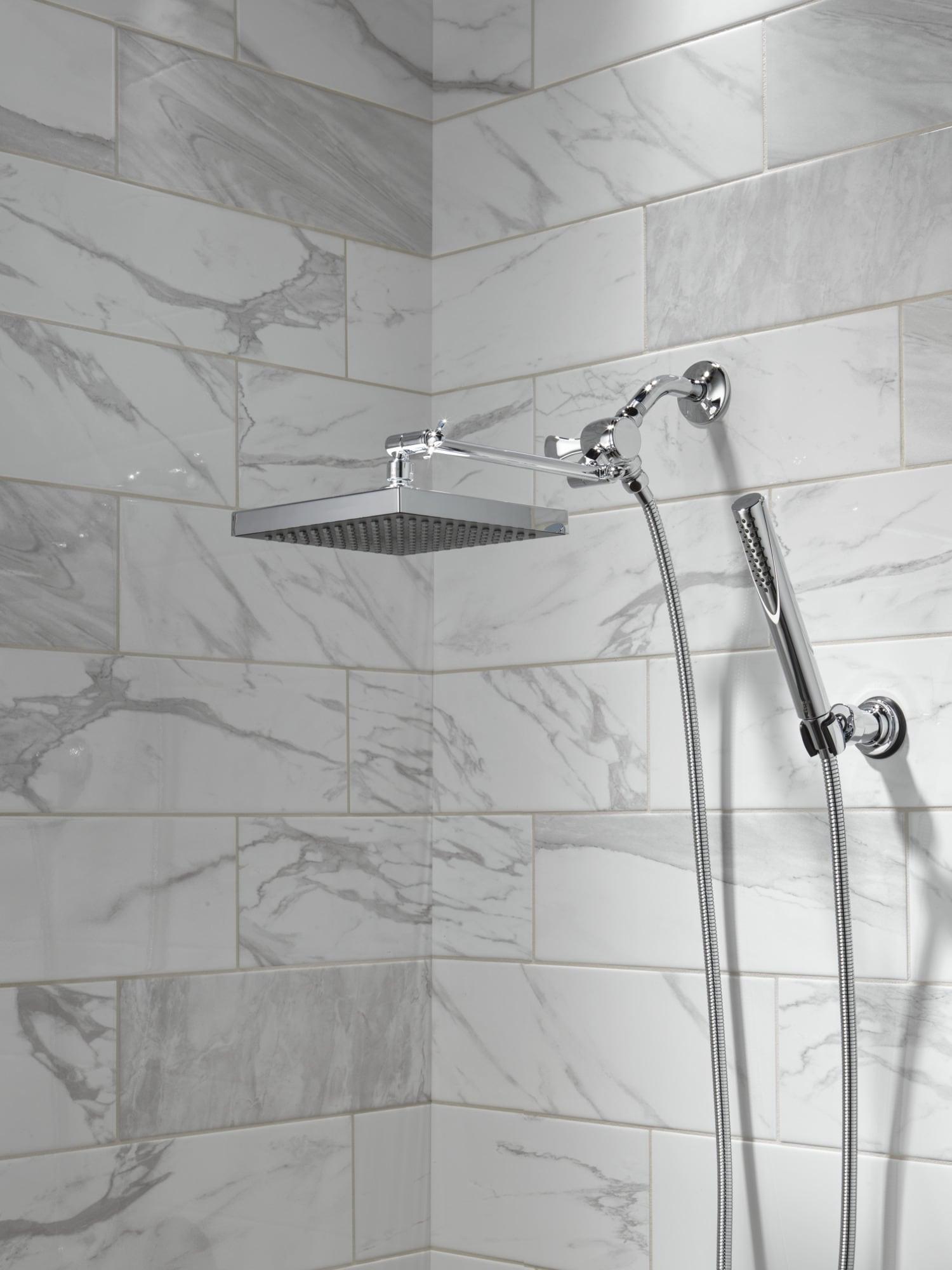 Universal Showering Components Square Single-Spray Rain Shower Head, Rainfall Shower Head 1.8 GPM
