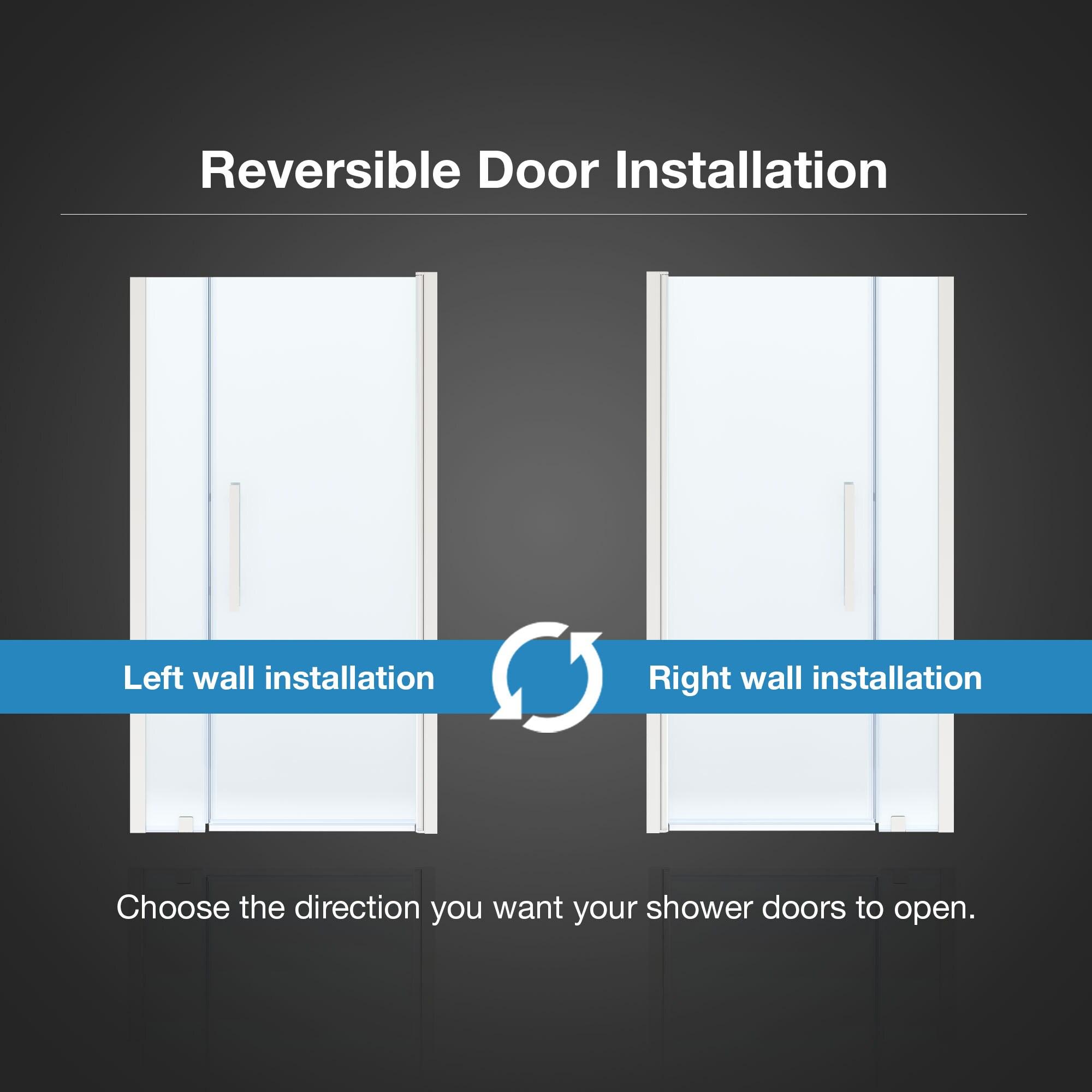 OVE Decors Pasadena 39 7/16 To 41 3/8 In. W X 72 In. H Alcove Frameless Pivot Shower Door