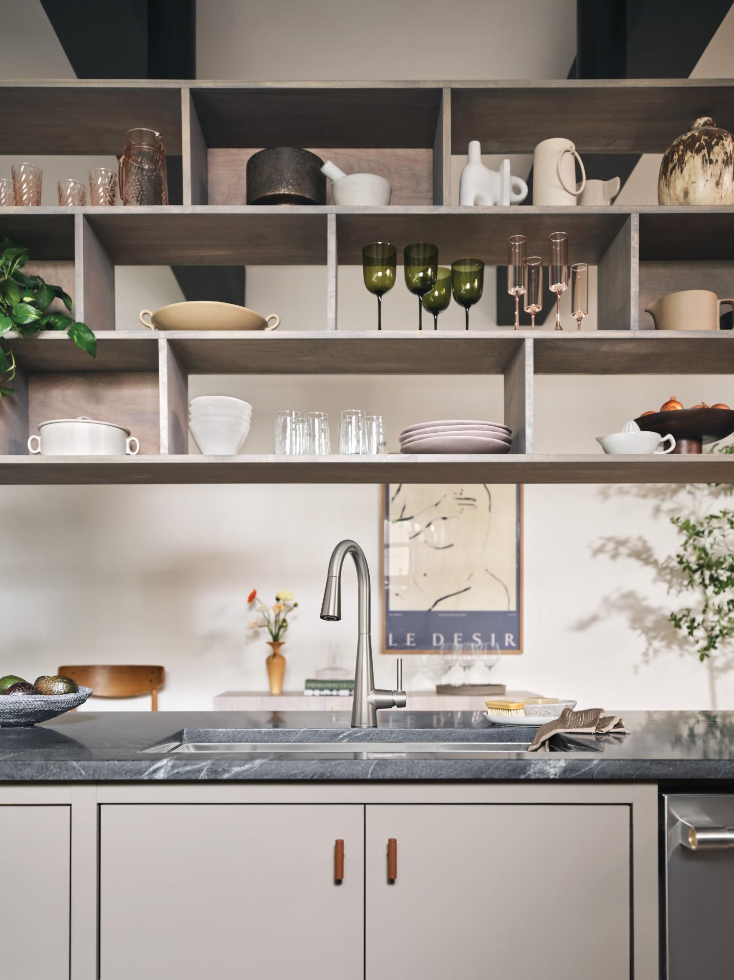 Moen Sleek MotionSense Wave Single Handle Pulldown Kitchen Faucet with Power Clean Technology