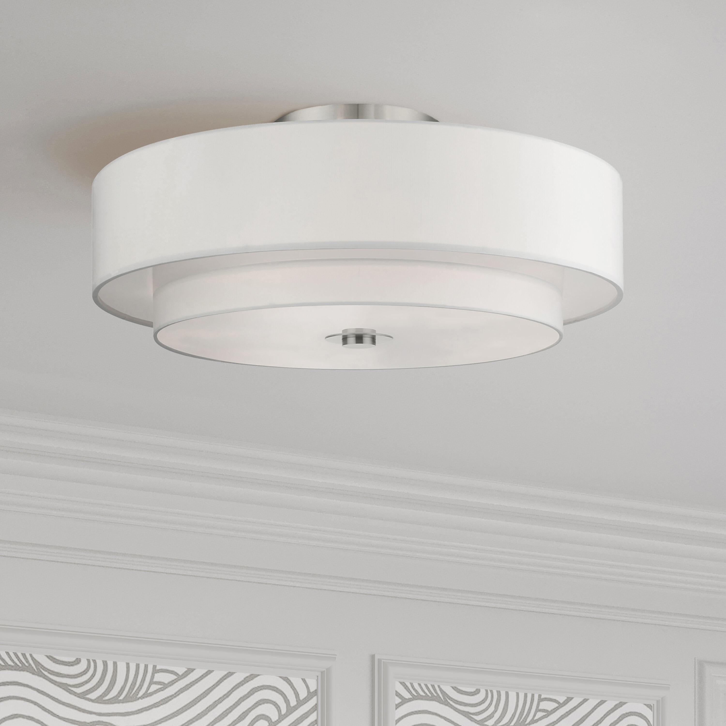 Livex Lighting Meridian 6 - Light Semi-Flush Mount in  Brushed Nickel