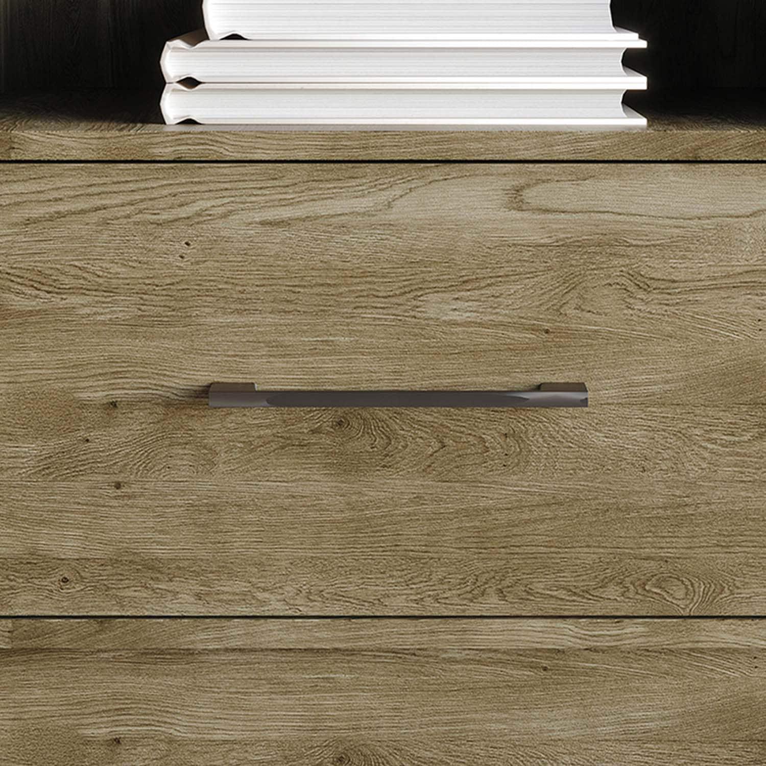 Castle Place Rustic Wood 1 Drawer Nightstand, Brown Oak
