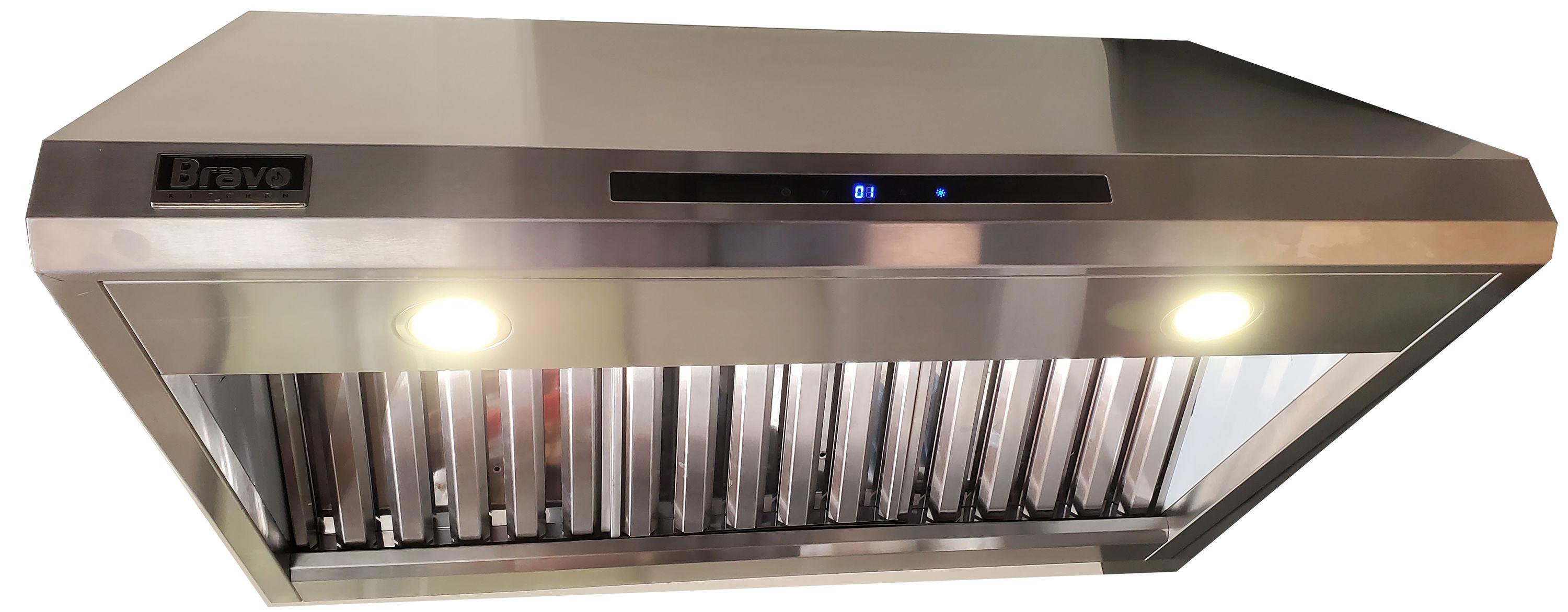 BRAVO KITCHEN 36" Steel 256 CFM Ducted (Vented) Under Cabinet Range Hood with Baffle Filter