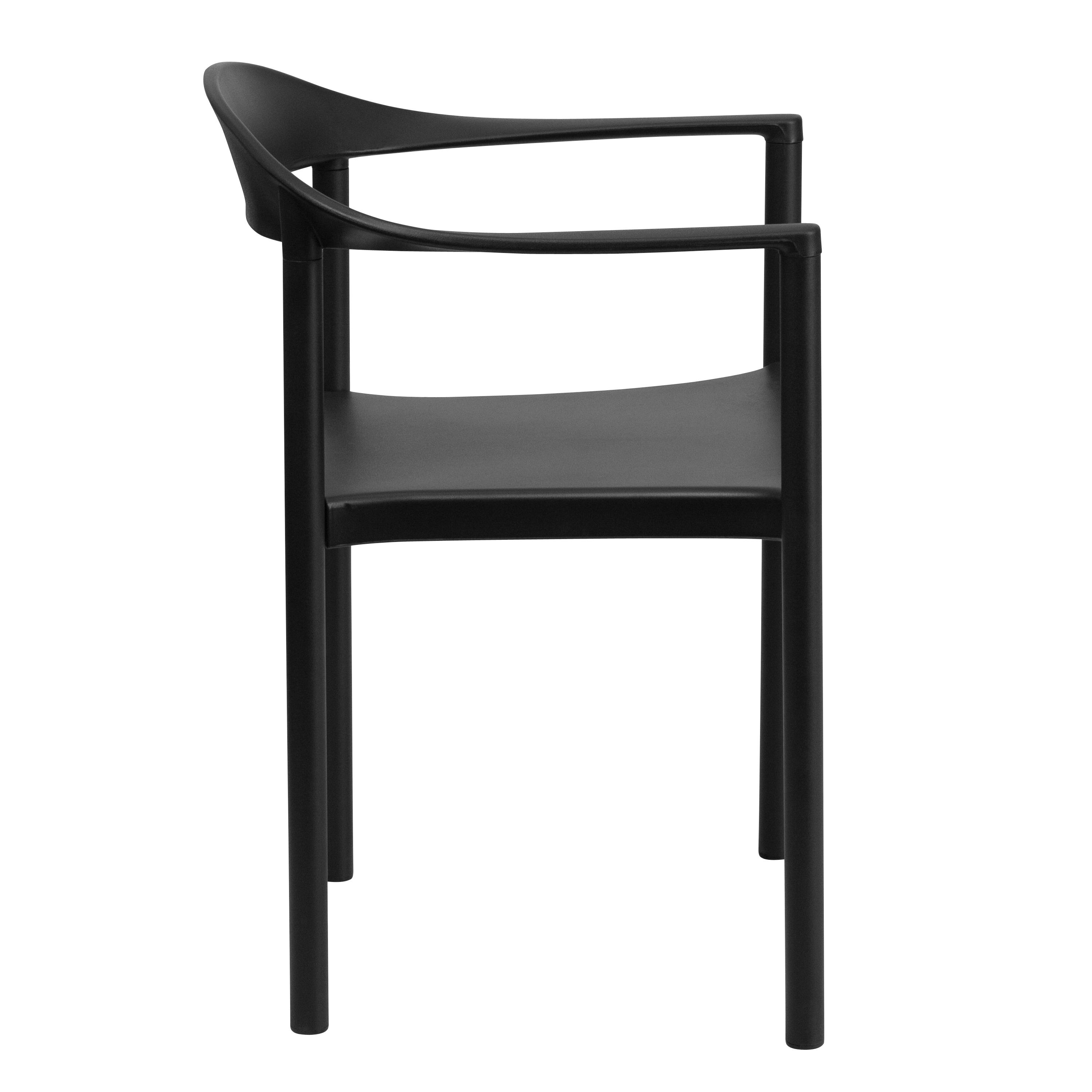 Flash Furniture HERCULES Series 1000 lb. Capacity Black Plastic Cafe Stack Chair