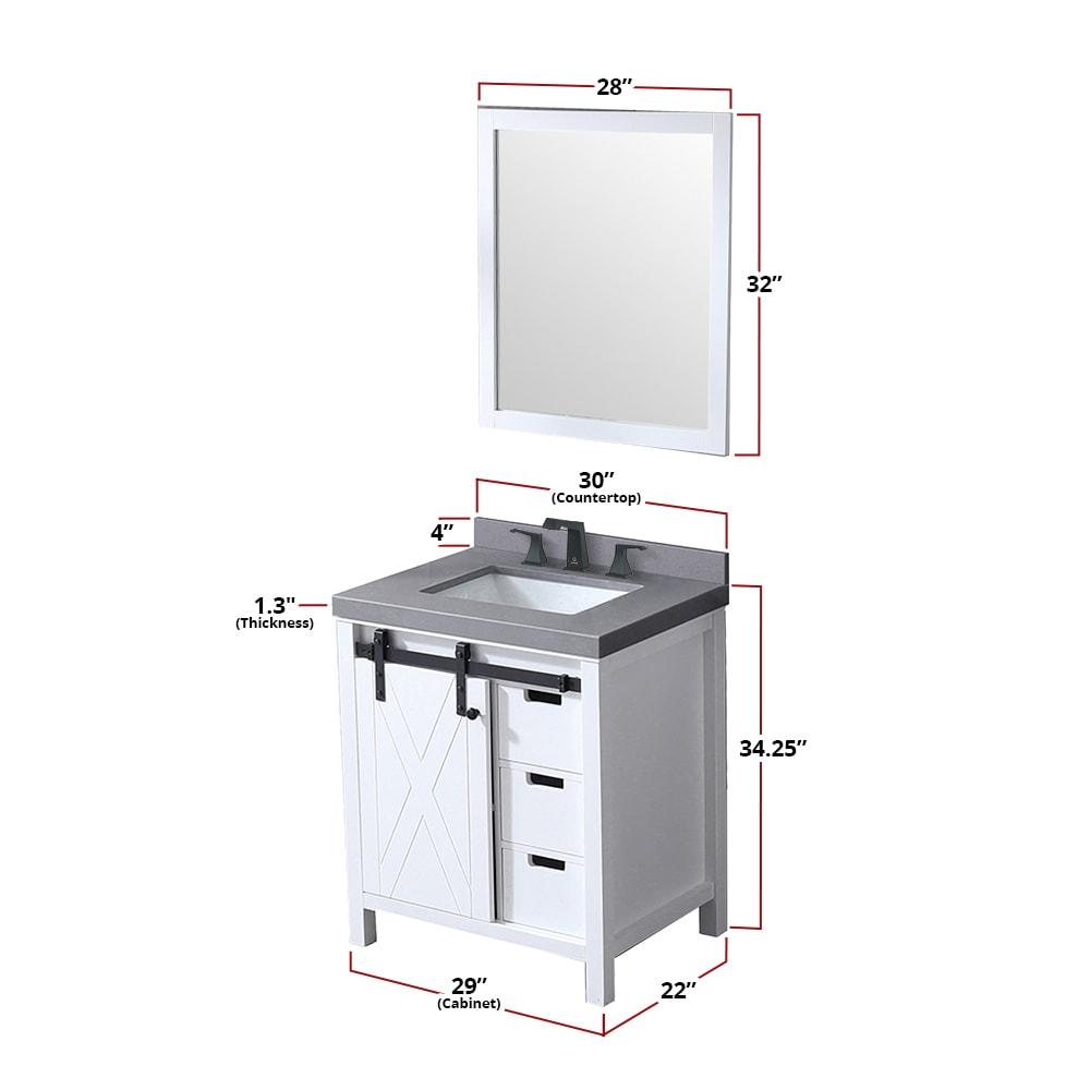 Lexora Marsyas 30 in W x 22 in D Single Bath Vanity
