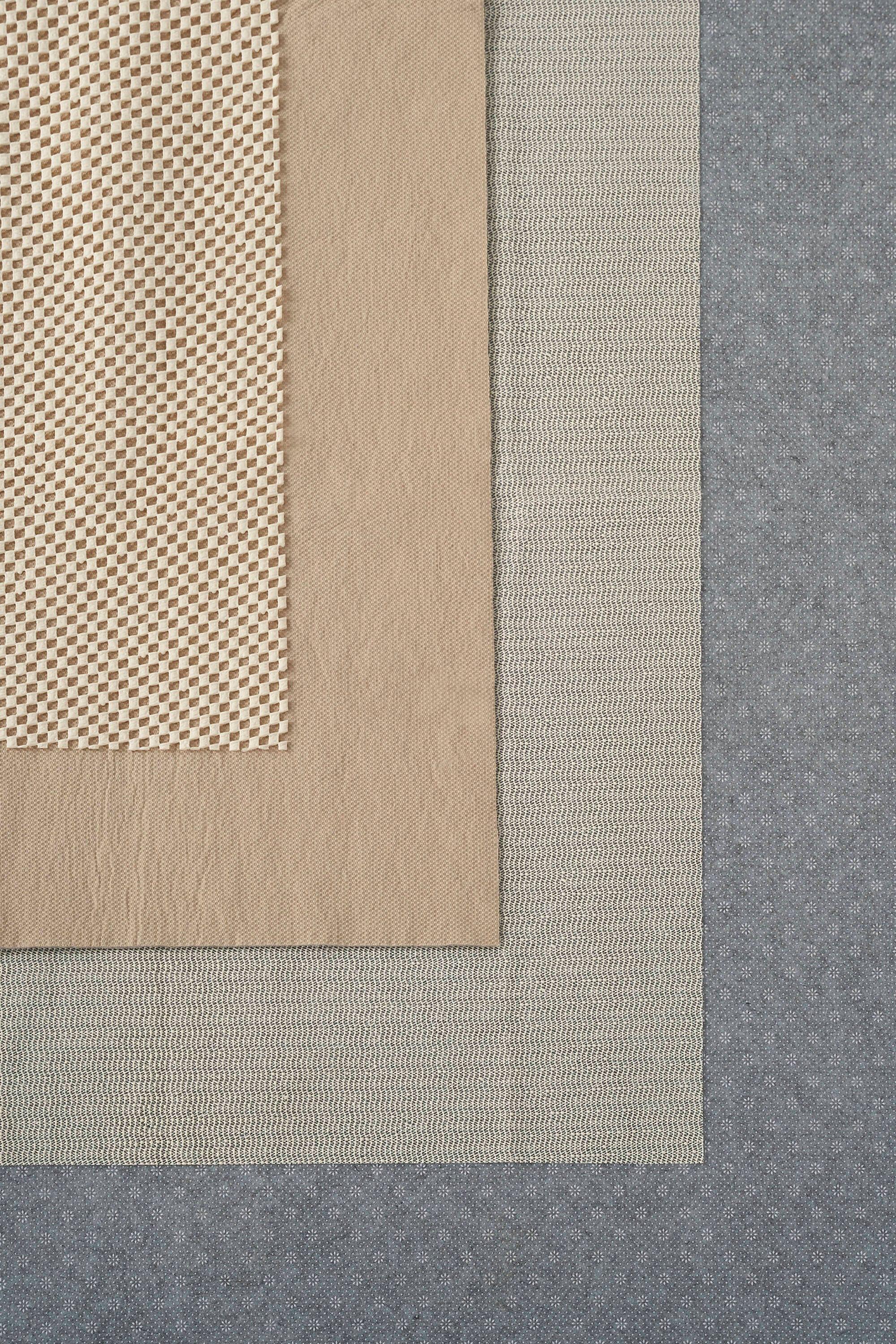 Grid-Loc Ivory 4'8" x 7'6" Non-Slip Rug Pag